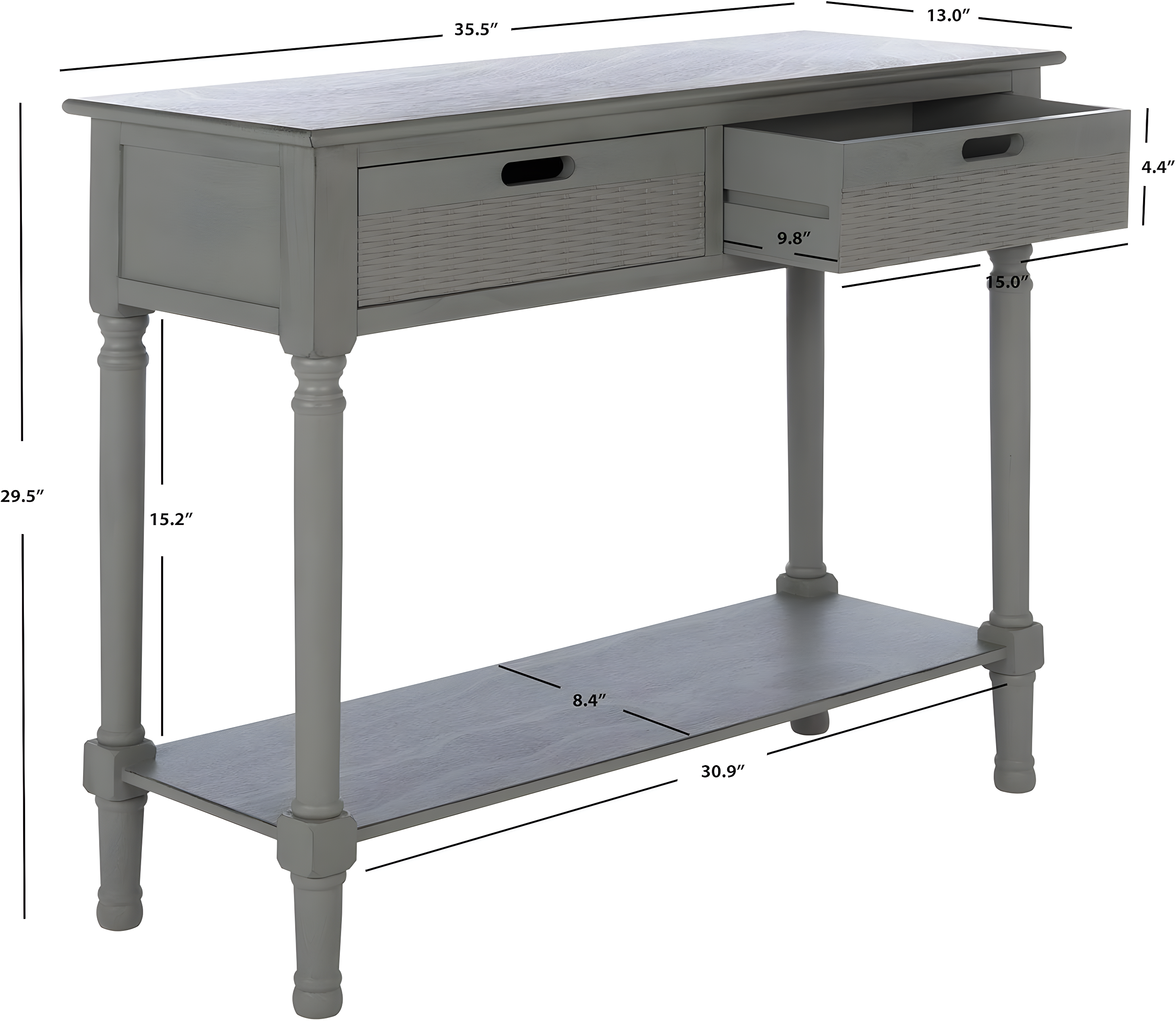 Landers 2 Drawer Console Table - CNS5710E - Gray - Safavieh