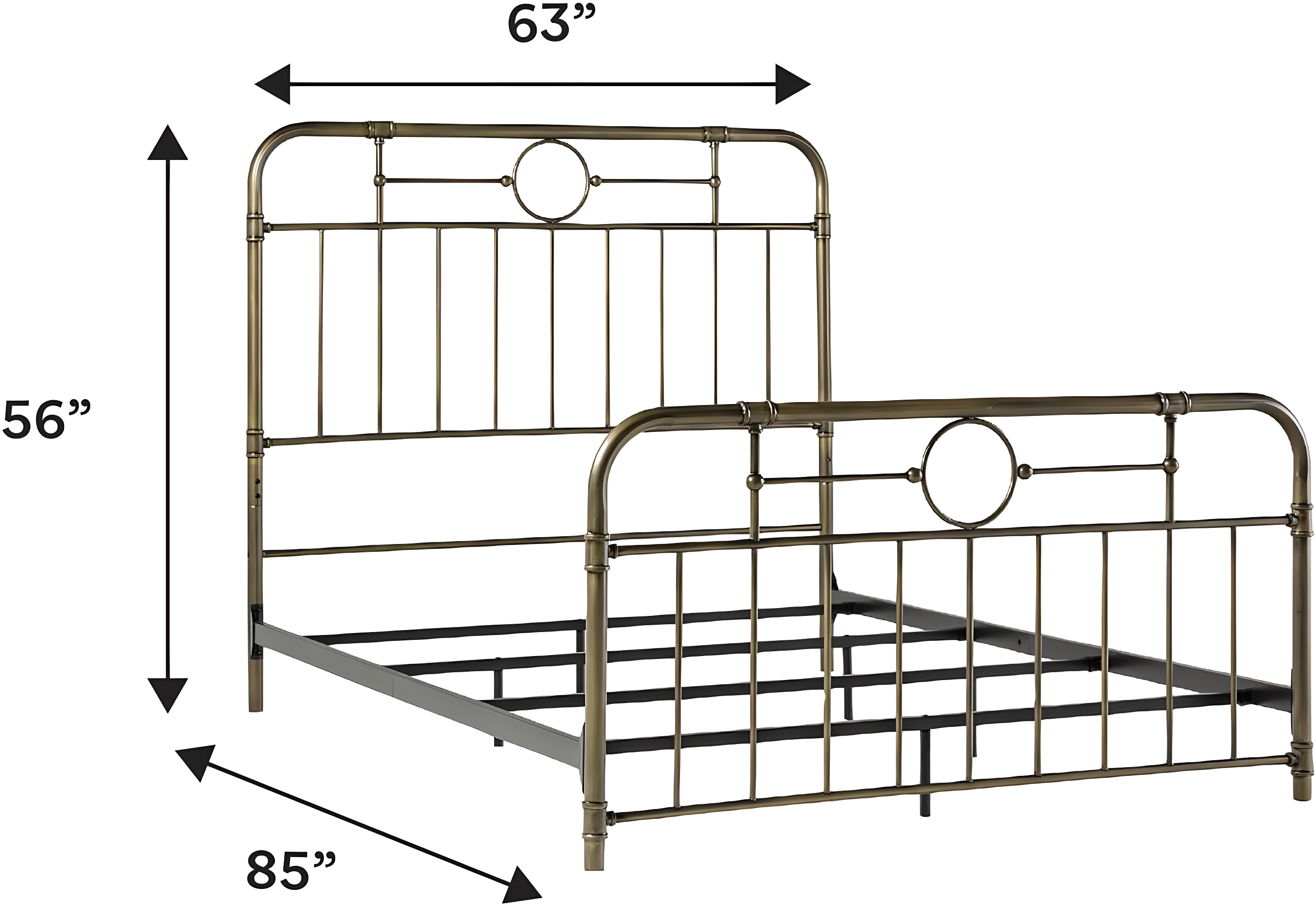 HumbleNest Countryside Classic Metal Textured Standard Bed, Queen, Bronze