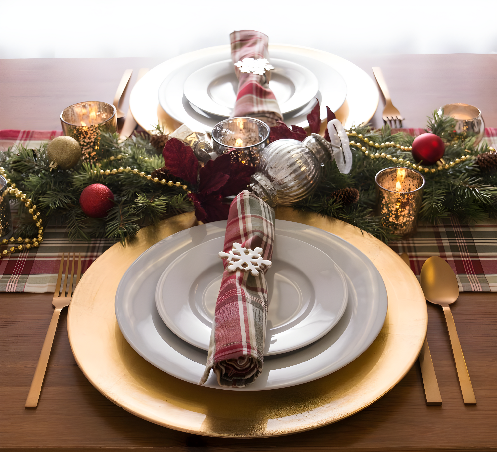 DII Give Thanks Plaid Table Runner, 72 x 14", 100% Cotton