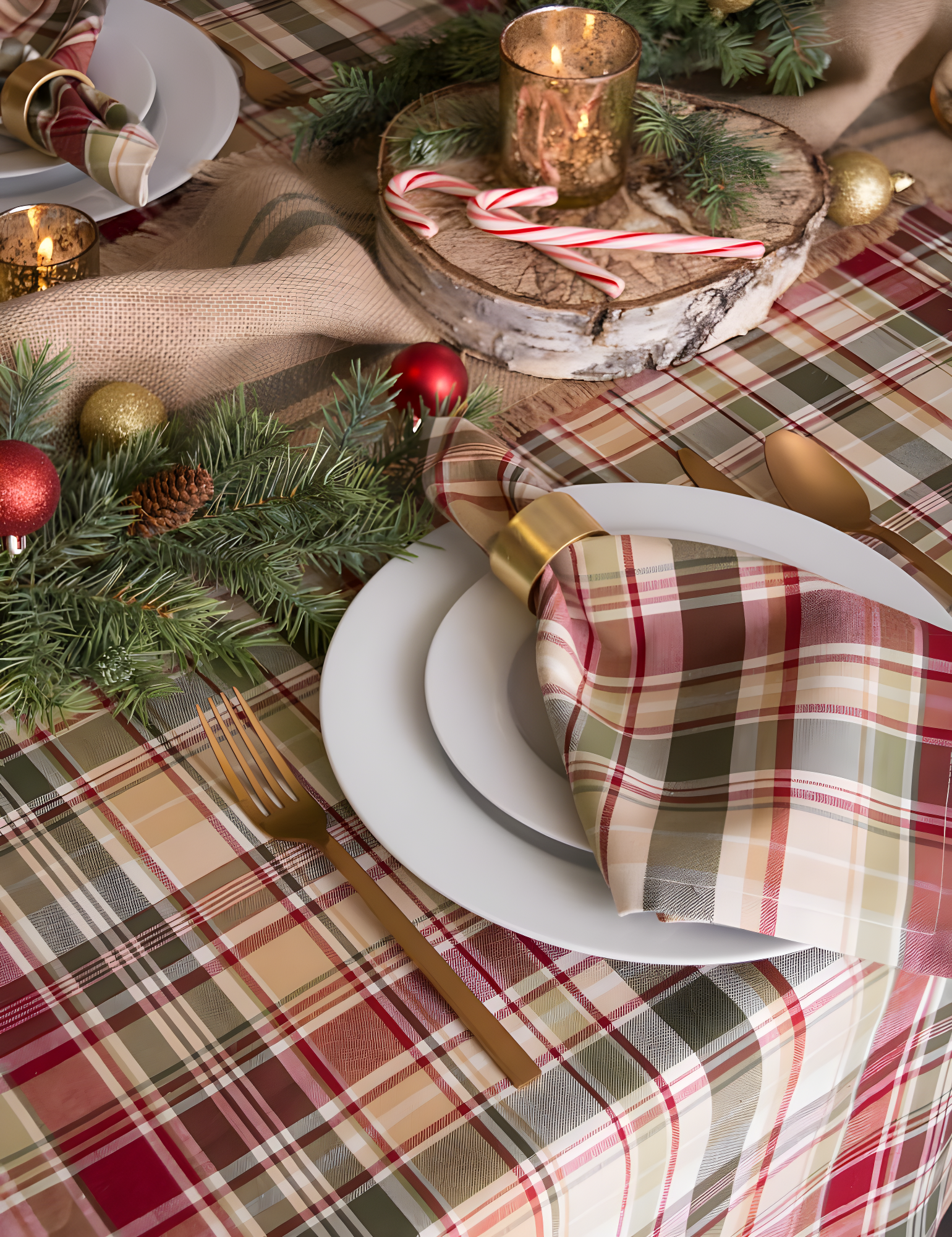DII Give Thanks Plaid Table Runner, 72 x 14", 100% Cotton