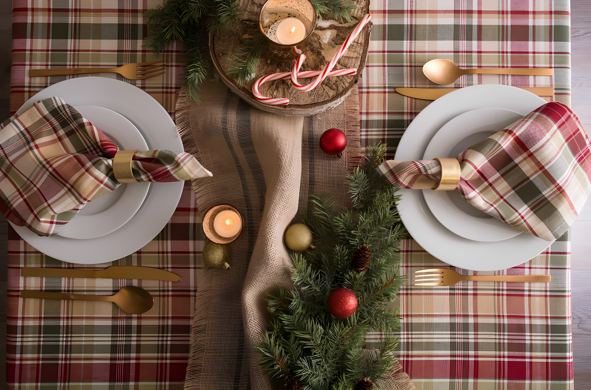 DII Give Thanks Plaid Table Runner, 72 x 14", 100% Cotton