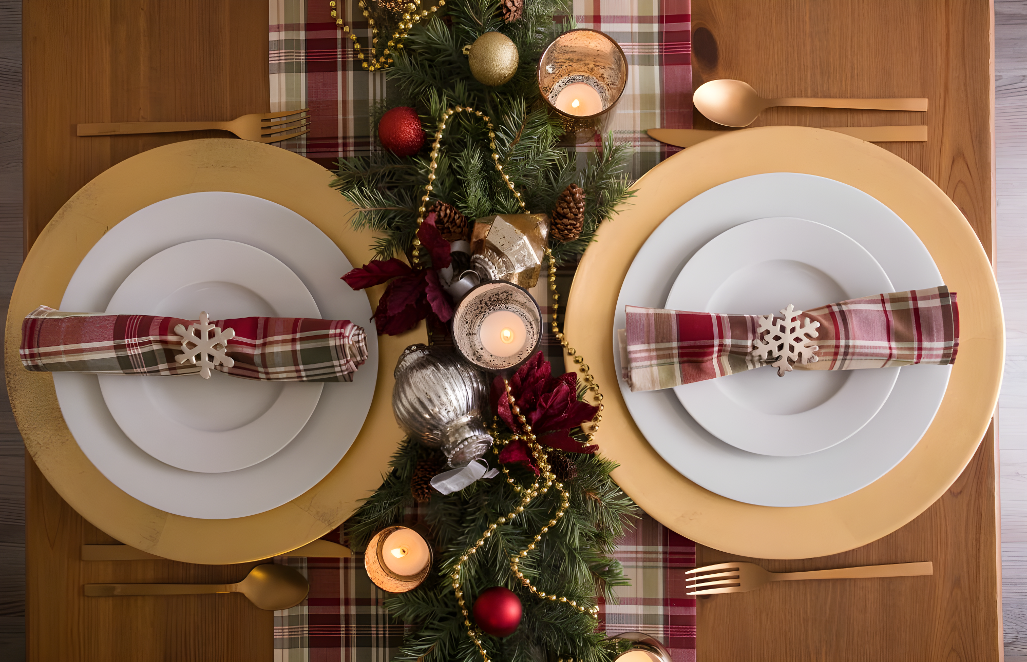 DII Give Thanks Plaid Table Runner, 72 x 14", 100% Cotton
