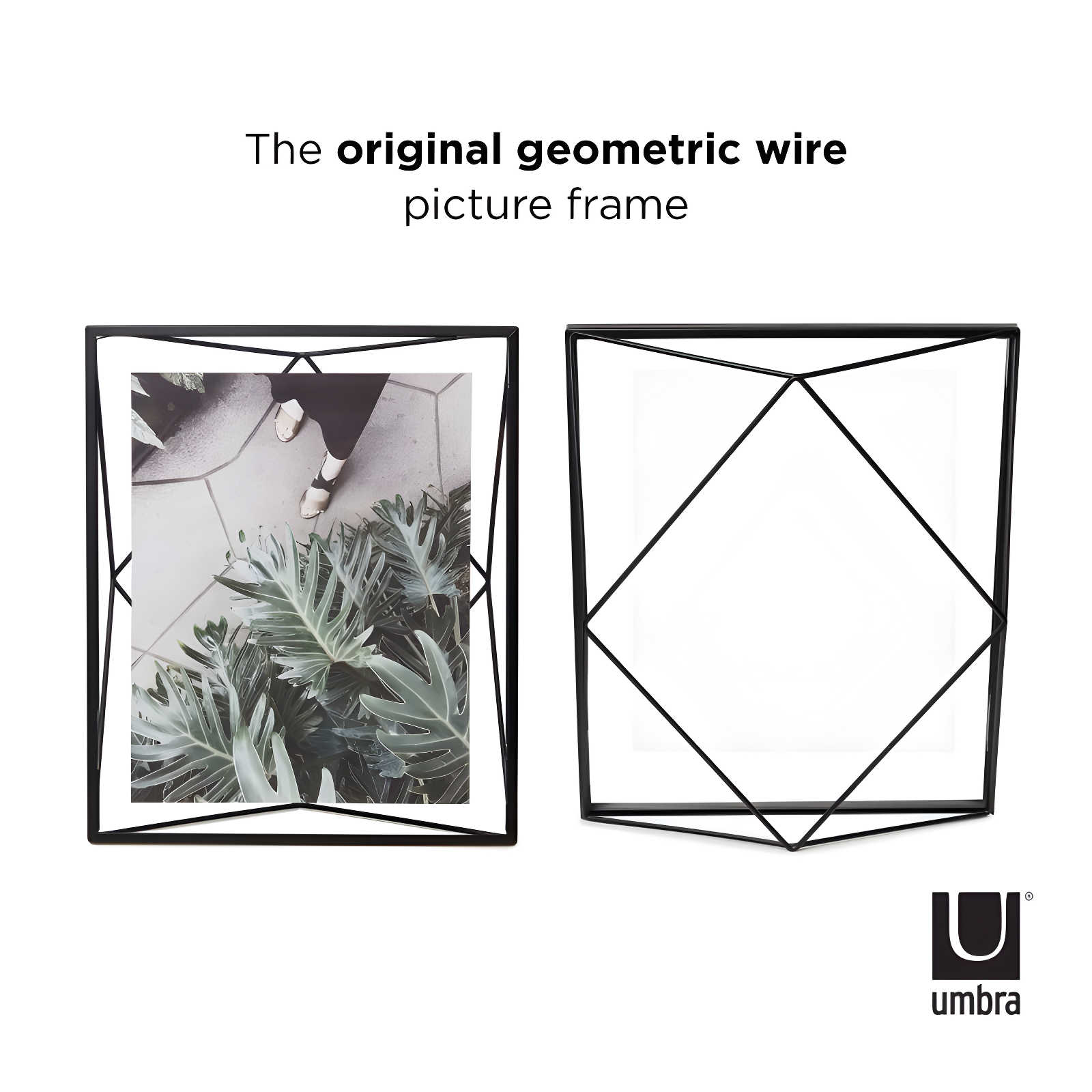 8"x10" Umbra Prisma Picture Frame Black: Modern Steel Design, Wall or Tabletop, Sawtooth Back