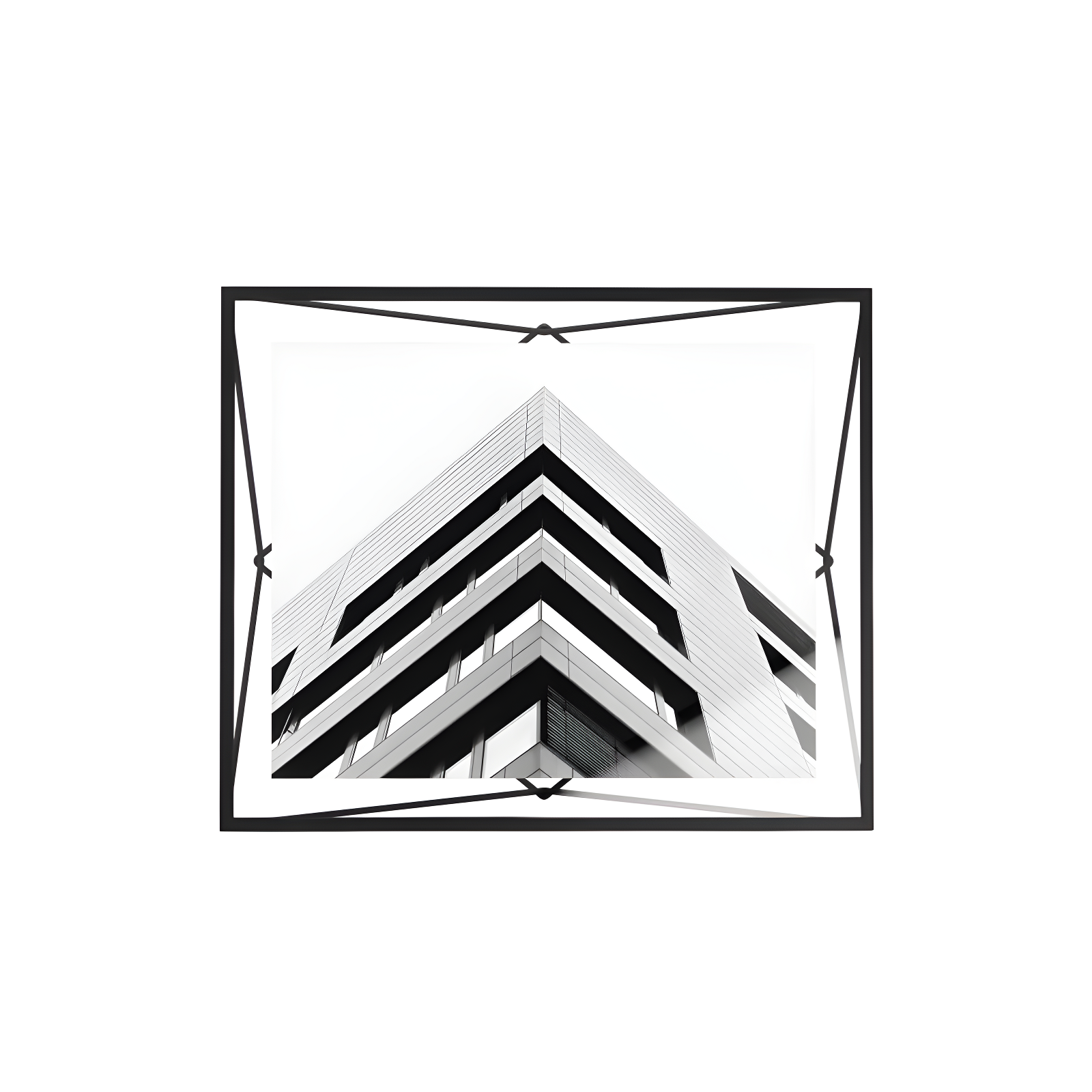 8"x10" Umbra Prisma Picture Frame Black: Modern Steel Design, Wall or Tabletop, Sawtooth Back
