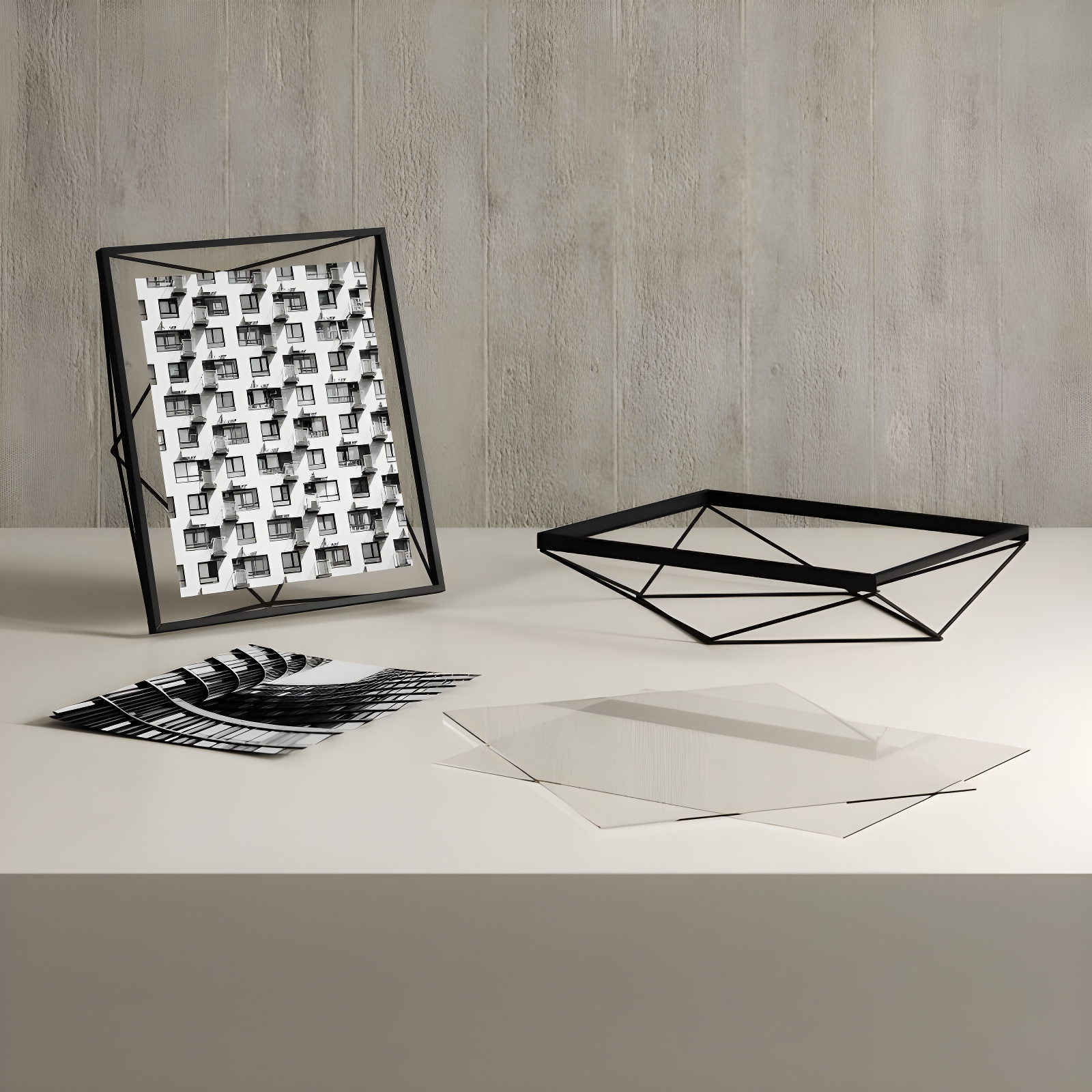 8"x10" Umbra Prisma Picture Frame Black: Modern Steel Design, Wall or Tabletop, Sawtooth Back