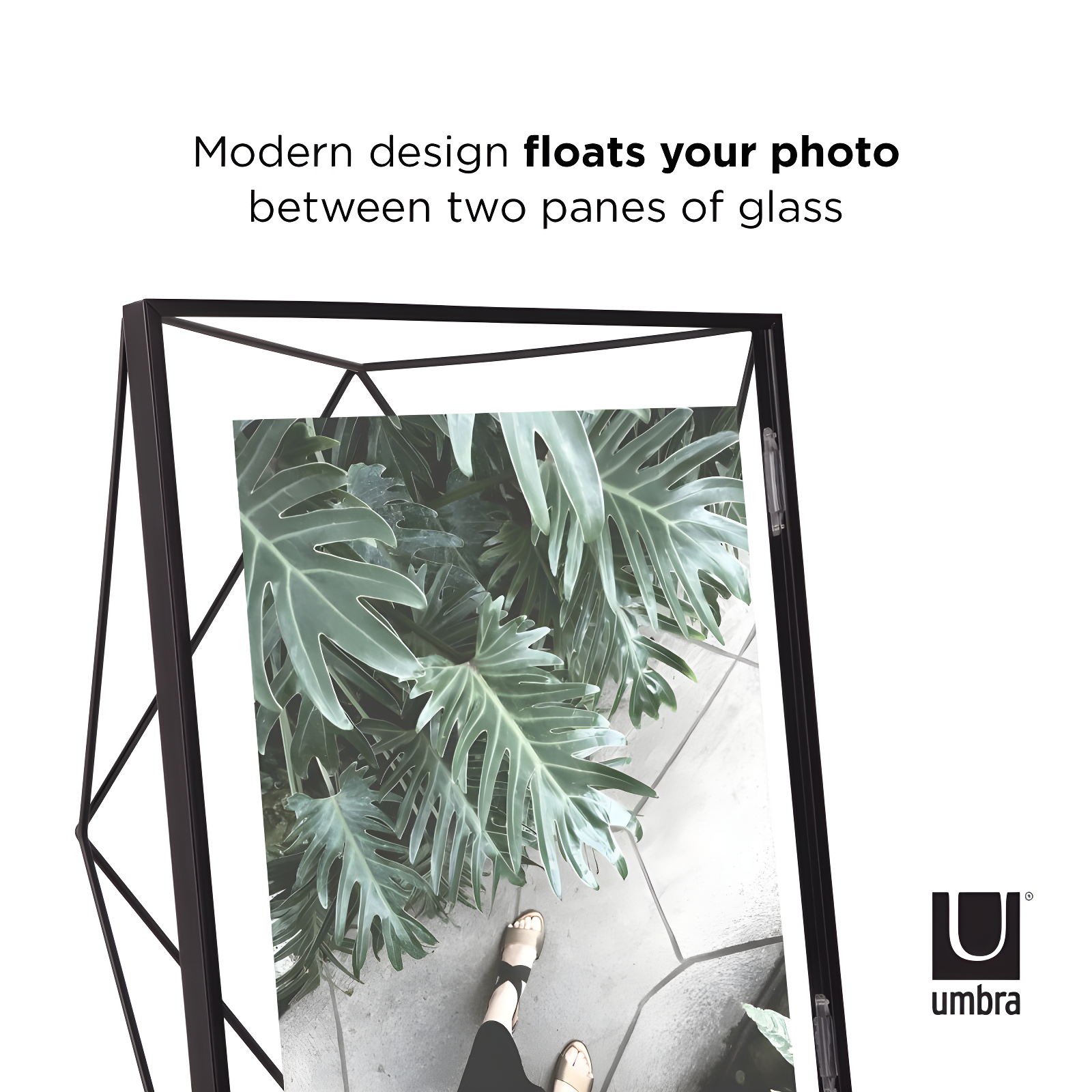 8"x10" Umbra Prisma Picture Frame Black: Modern Steel Design, Wall or Tabletop, Sawtooth Back