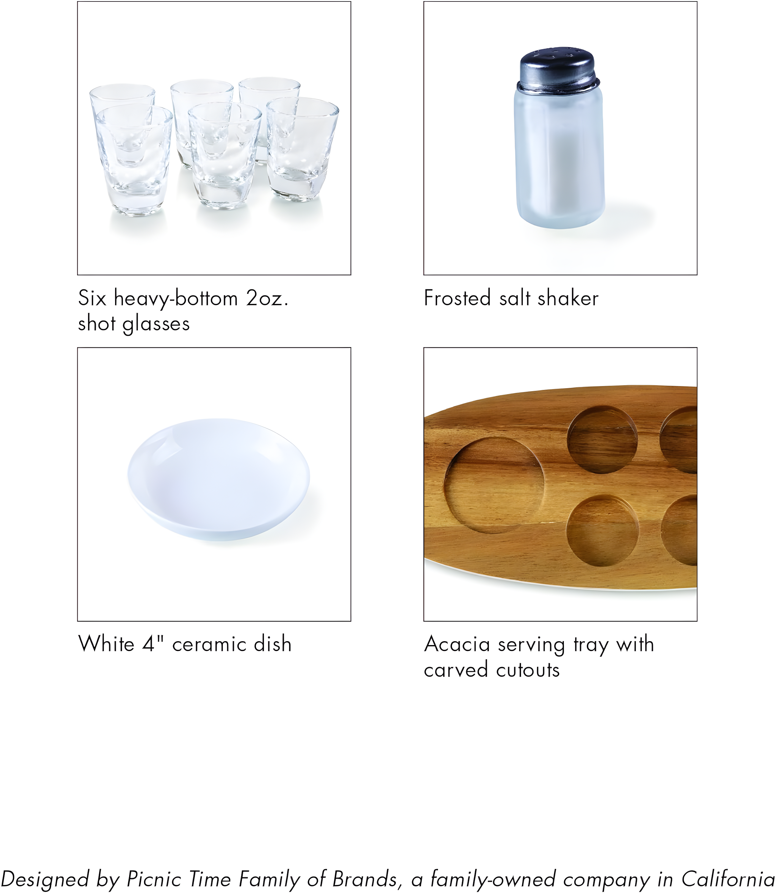 9pc Cantinero Shot Glass Serving Set - Picnic Time
