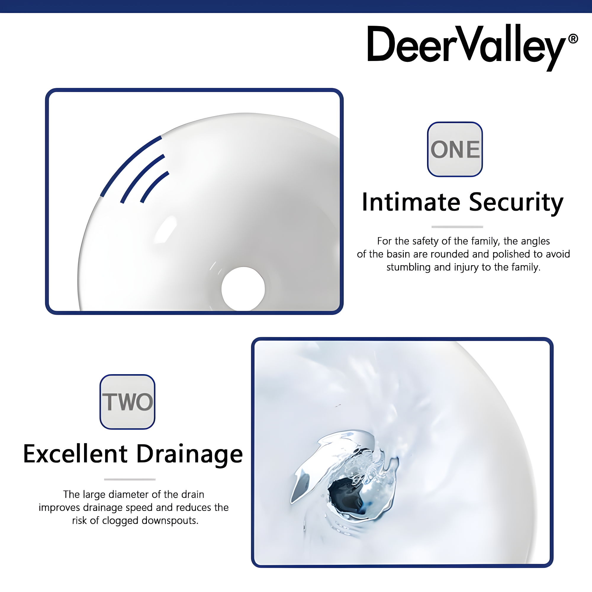 DeerValley Symmetry 13" x 13'' Circular/Round Vitreous Vessel Bathroom Sink