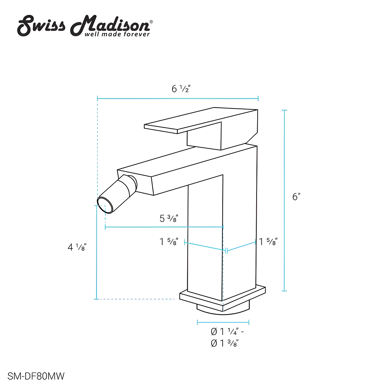 Swiss Madison SM-DF80MW Concorde Bidet Faucet in Matte White