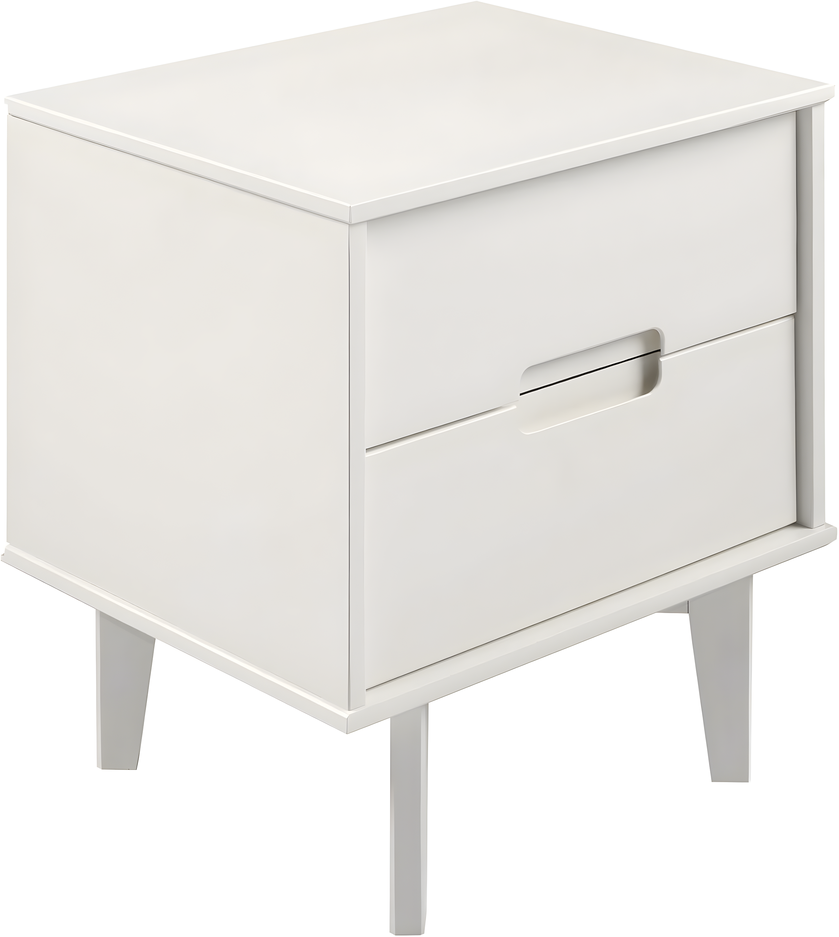 Mags Solid Wood Groove 2-Drawer Nightstand