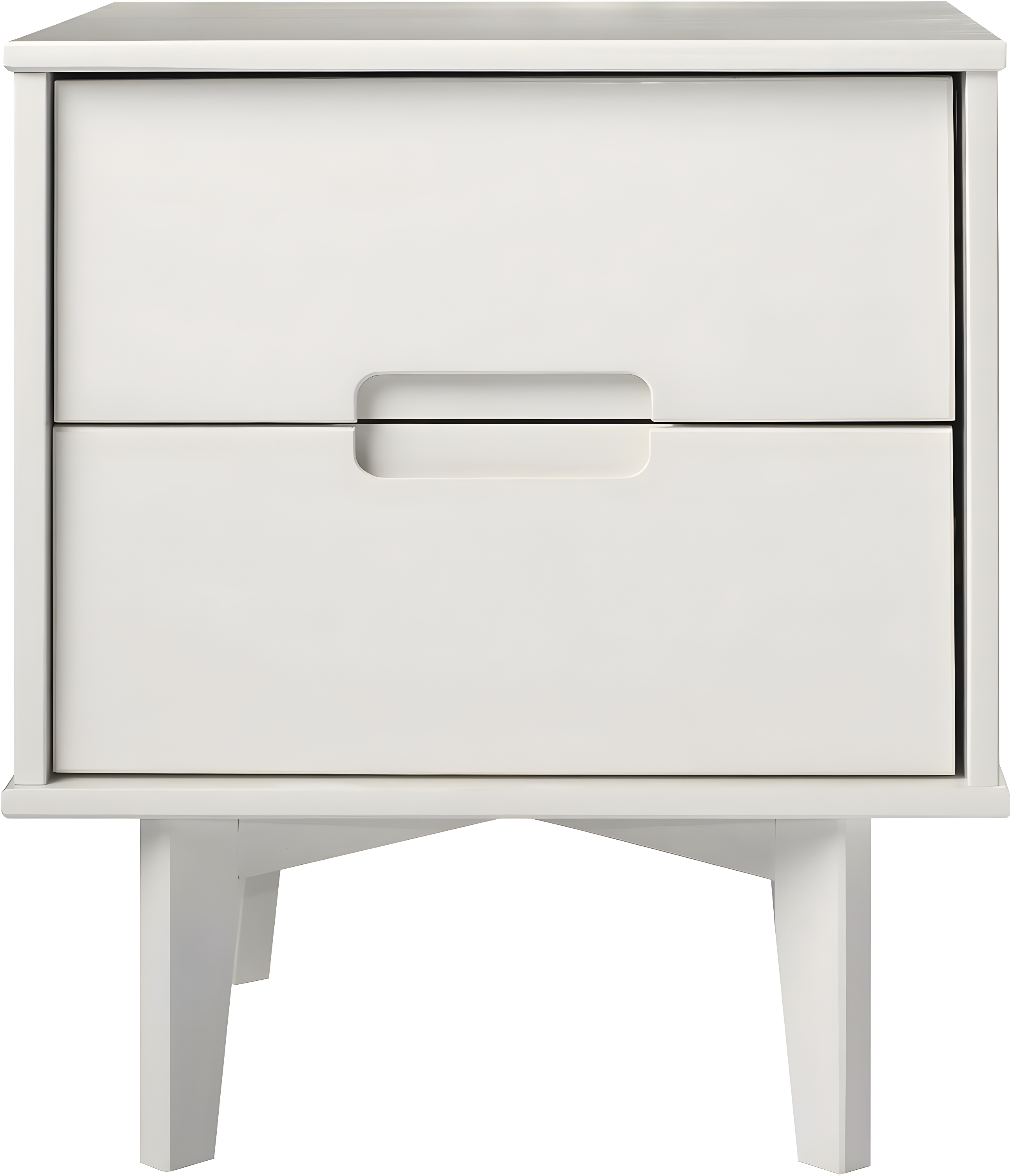 Mags Solid Wood Groove 2-Drawer Nightstand