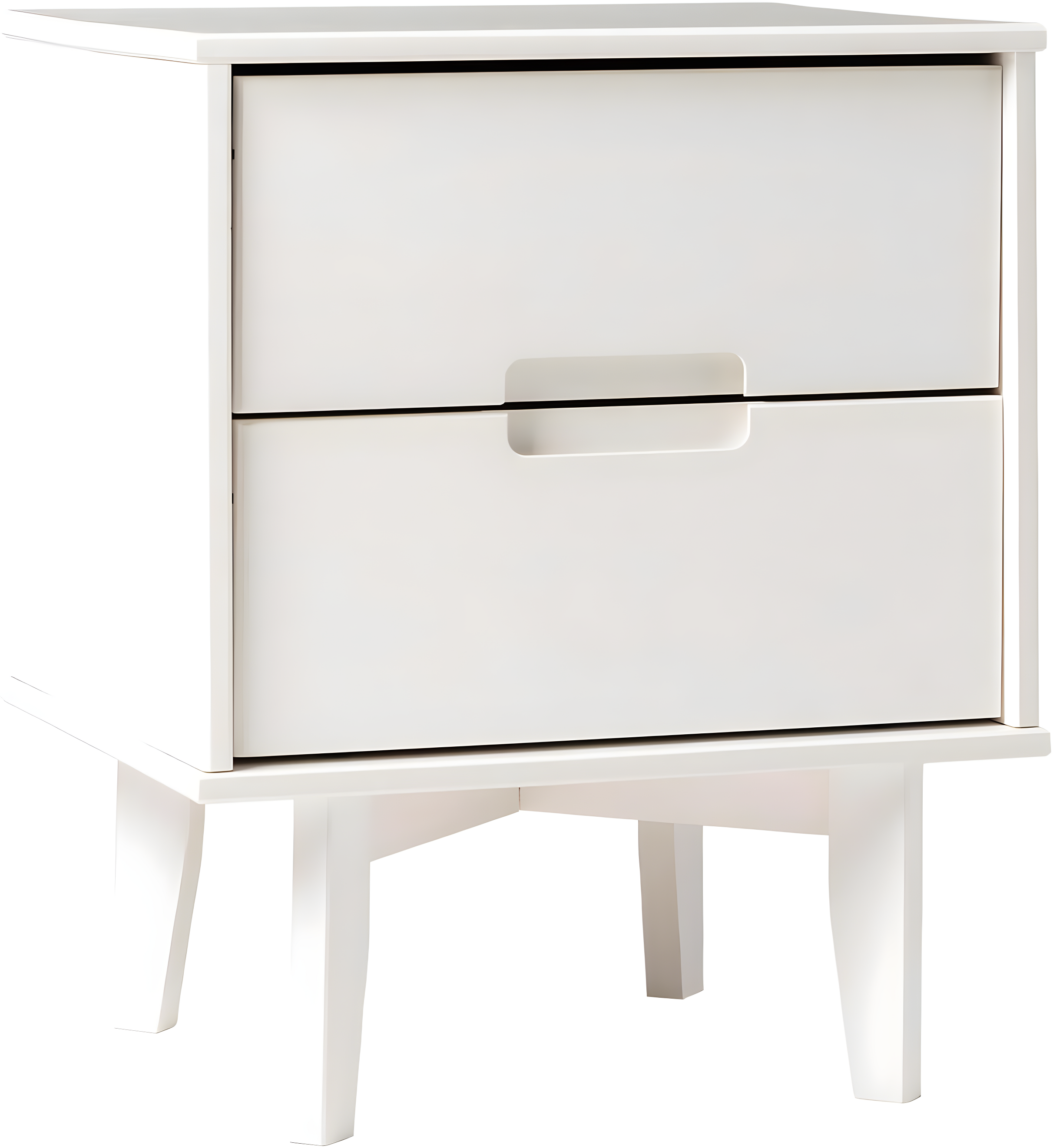 Mags Solid Wood Groove 2-Drawer Nightstand