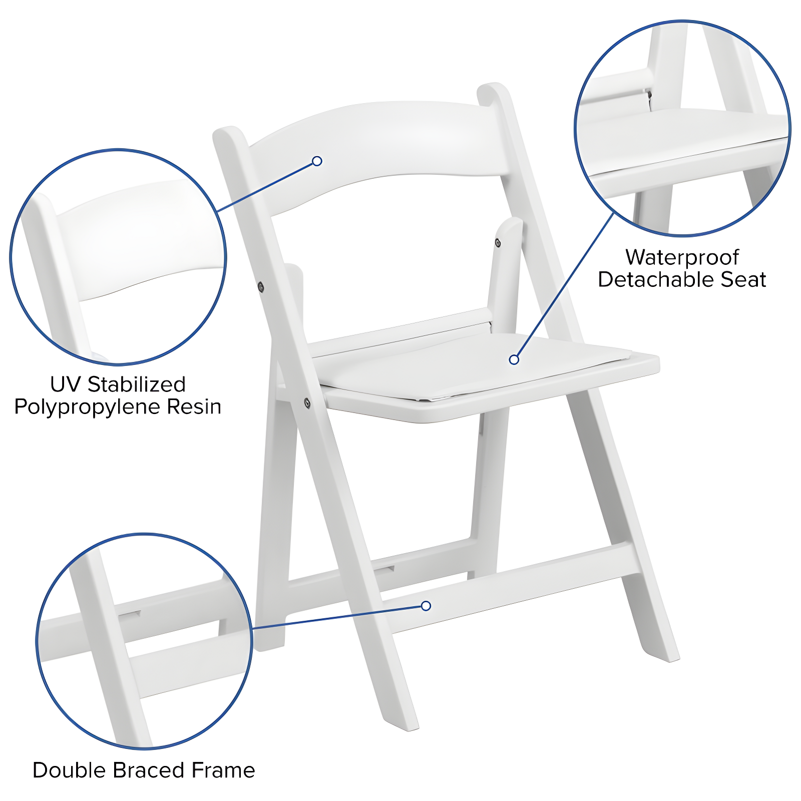 Flash Furniture Kids Folding Chairs with Padded Seats | Set of 2 White Resin Folding Chair with Vinyl Padded Seat for Kids