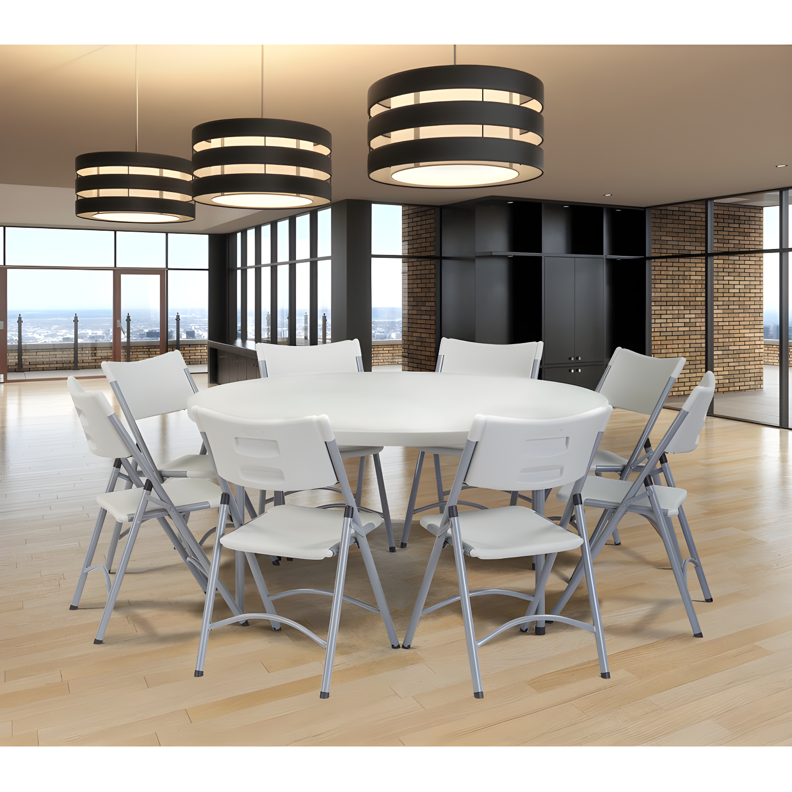 National Public Seating 60'' Circular Portable Banquet Table