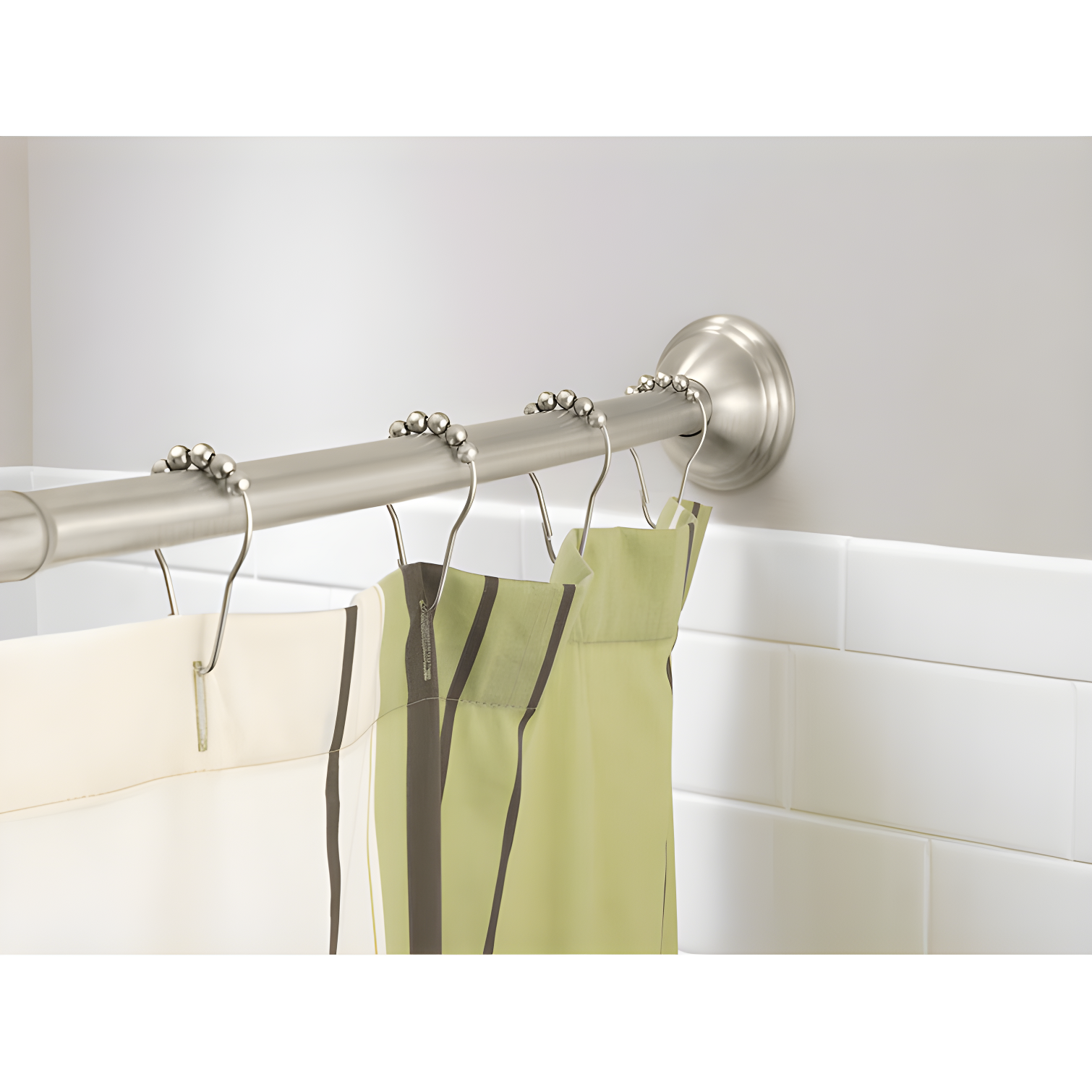 Moen 54-Inch to 72-Inch Adjustable Length Fixed Mount Single Curved Shower Curtain Rod