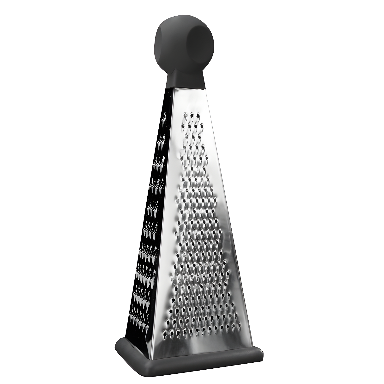 BergHOFF Essentials Stainless Steel 10" Large 3-Sided Pyramid Grater, Black