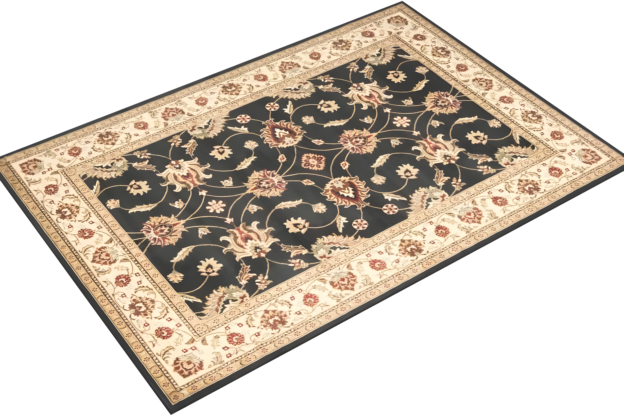 Lyndhurst LNH553 Power Loomed Area Rug - Black/Ivory - 6'7"x9'6" - Safavieh.