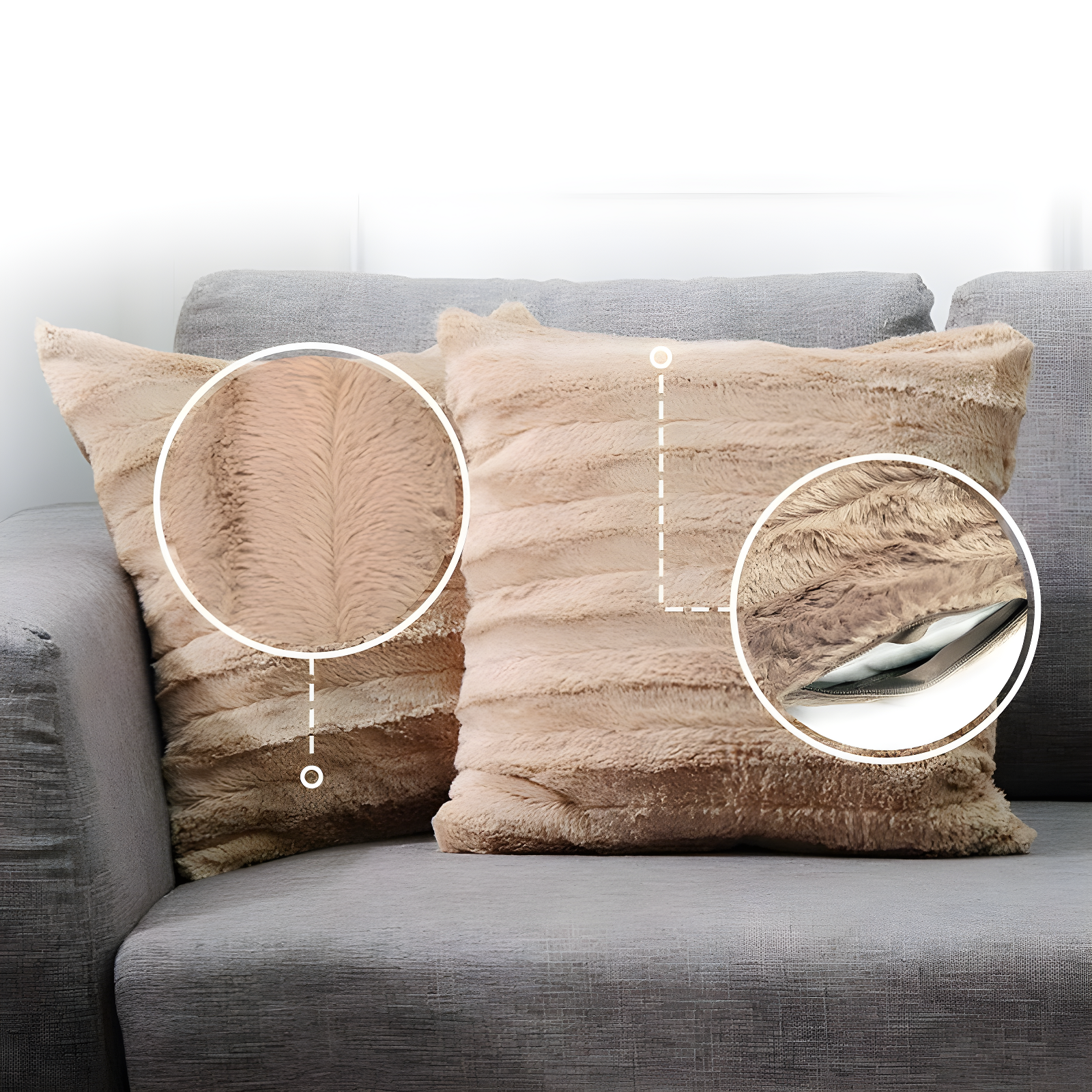 Cheer Collection FRBIN Square Pillow Cover & Insert (Set of 2)