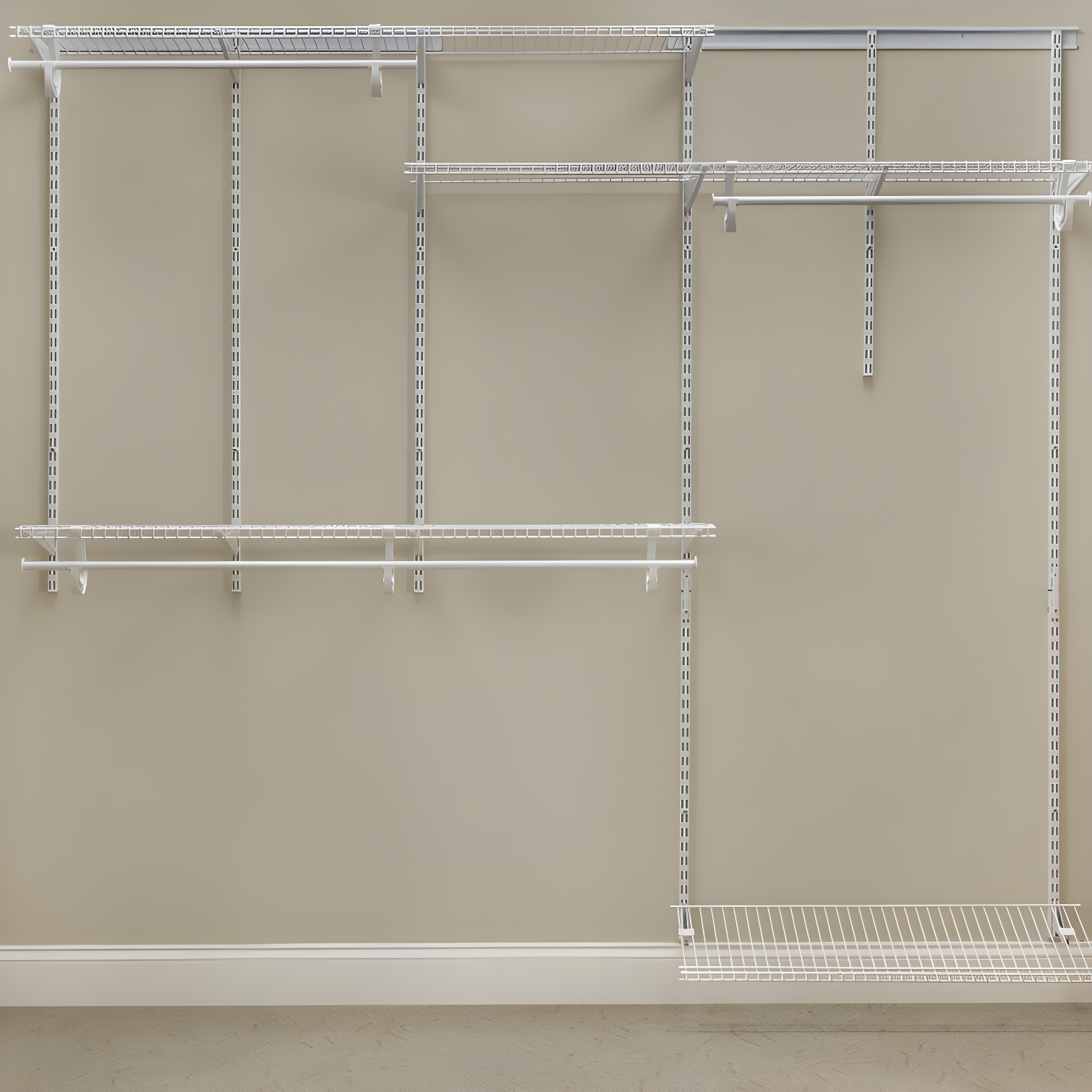 ShelfTrack 60" W - 96" W Closet System Starter Kit