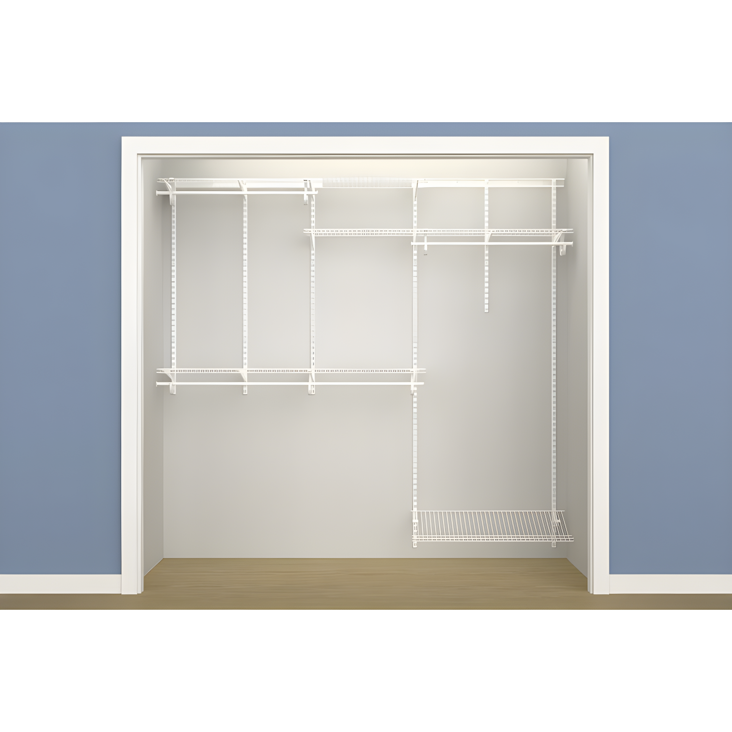 ShelfTrack 60" W - 96" W Closet System Starter Kit