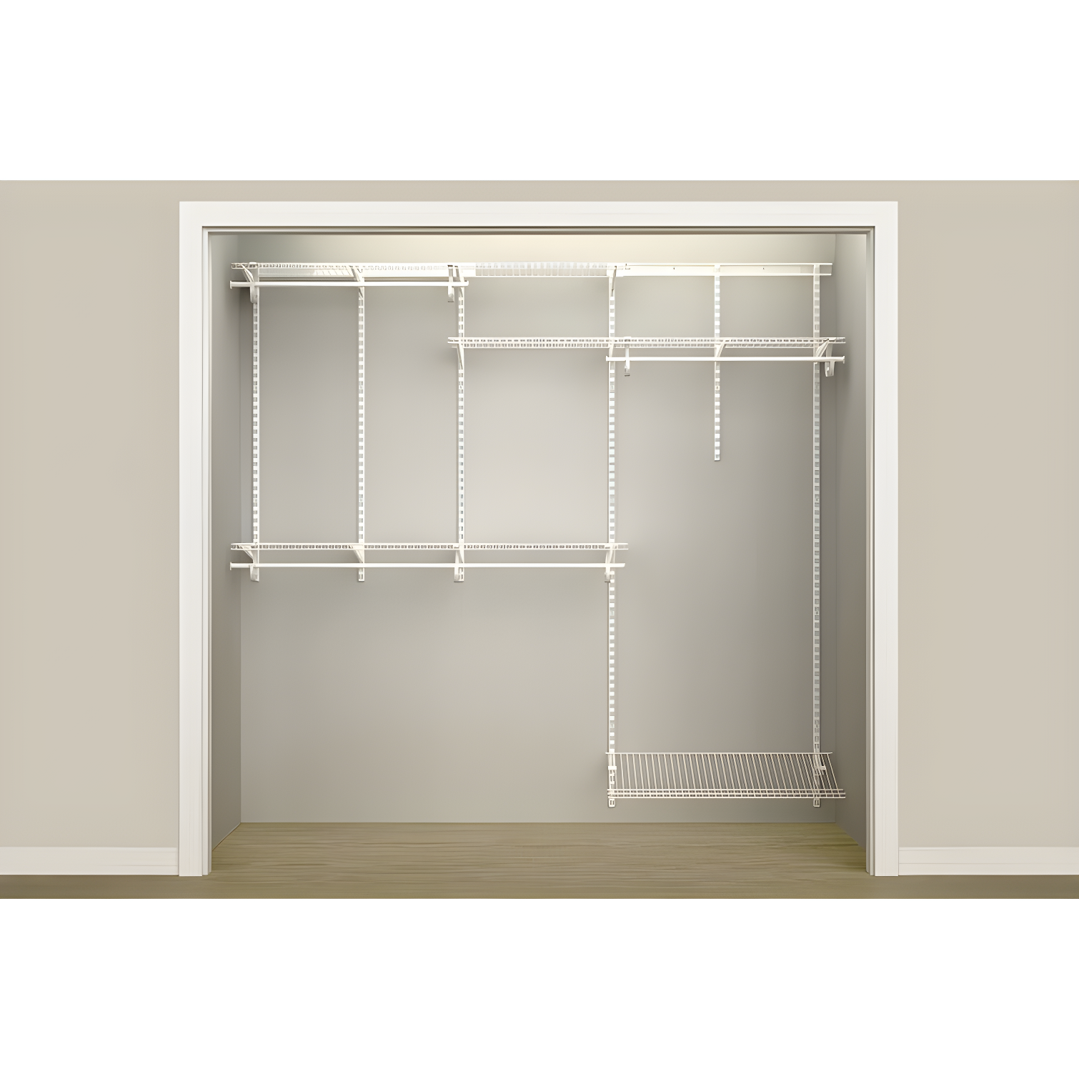 ShelfTrack 60" W - 96" W Closet System Starter Kit