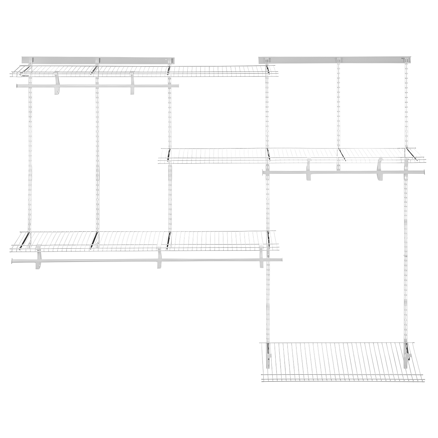 ShelfTrack 60" W - 96" W Closet System Starter Kit