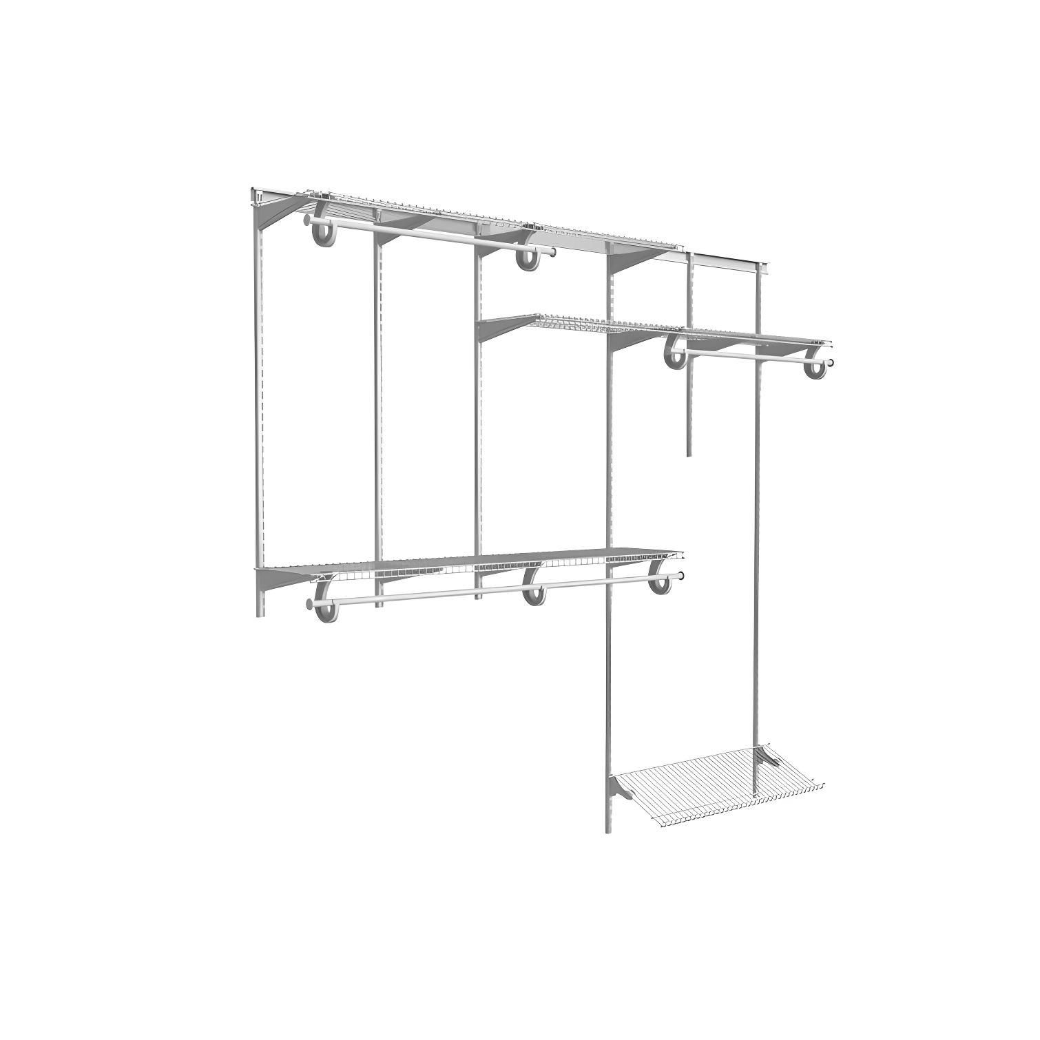 ShelfTrack 60" W - 96" W Closet System Starter Kit