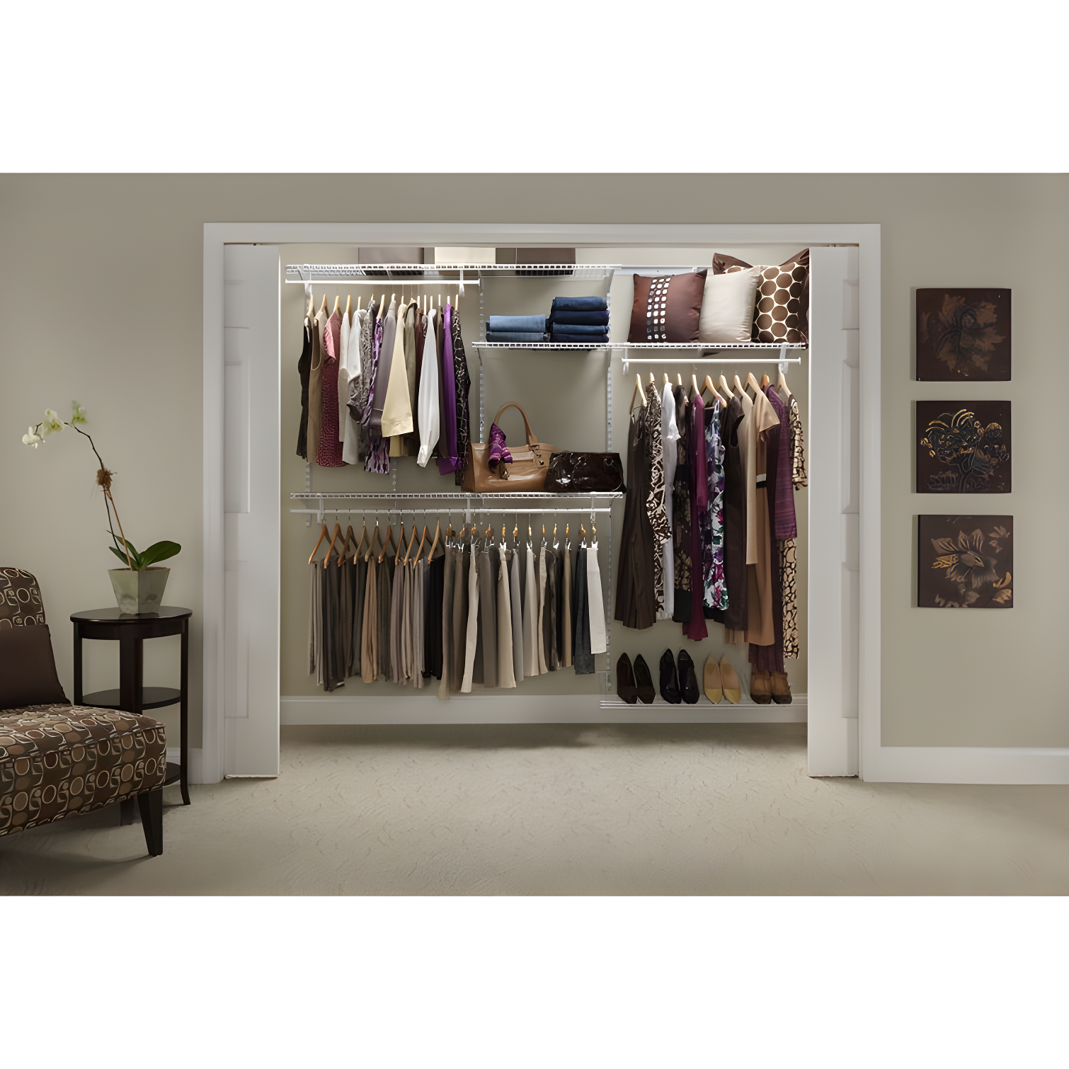 ShelfTrack 60" W - 96" W Closet System Starter Kit