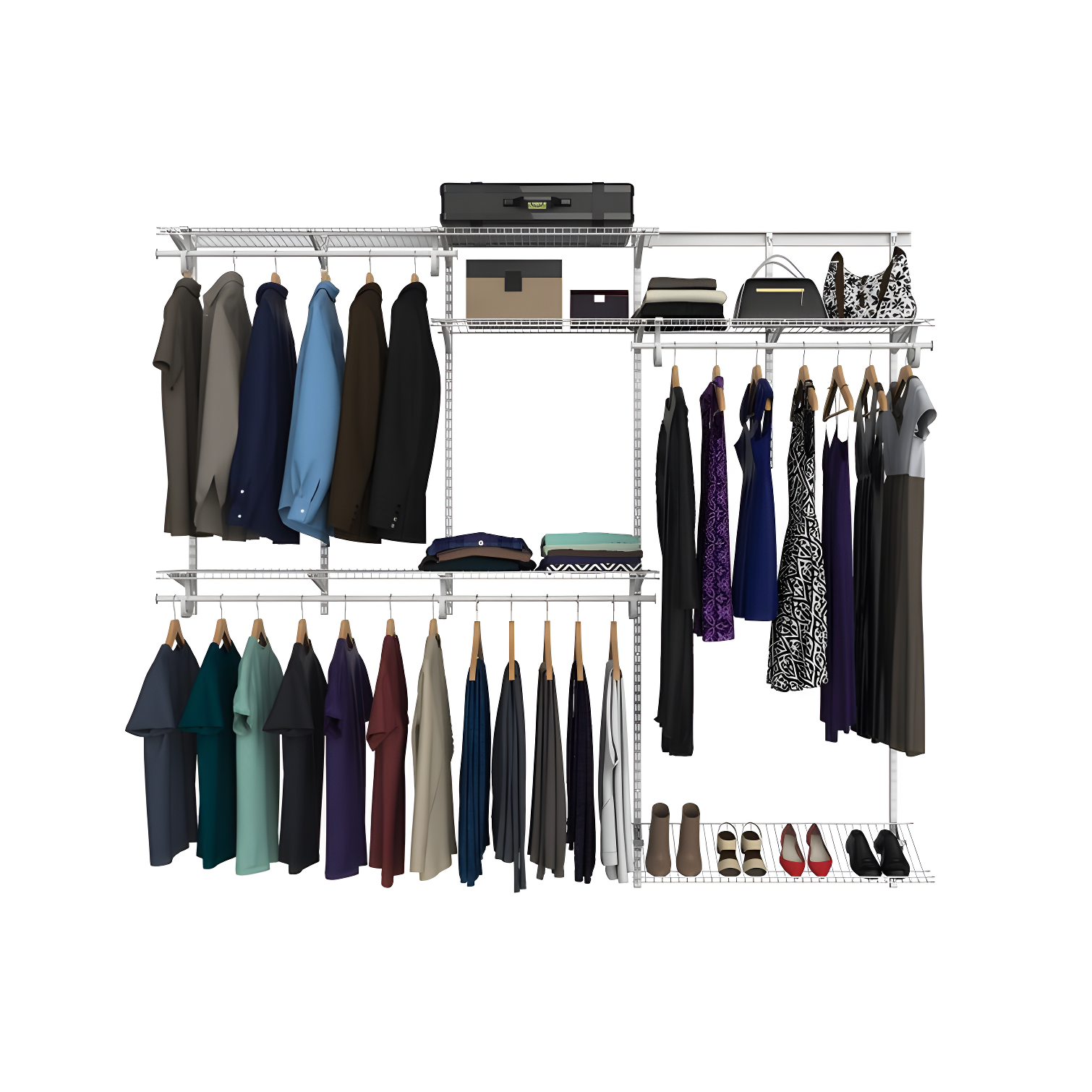 ShelfTrack 60" W - 96" W Closet System Starter Kit