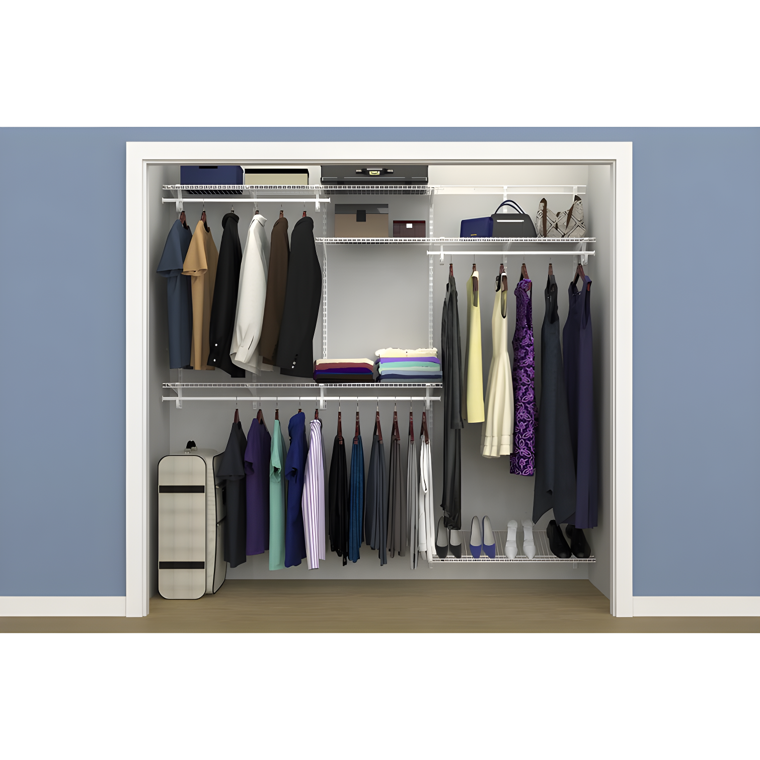 ShelfTrack 60" W - 96" W Closet System Starter Kit