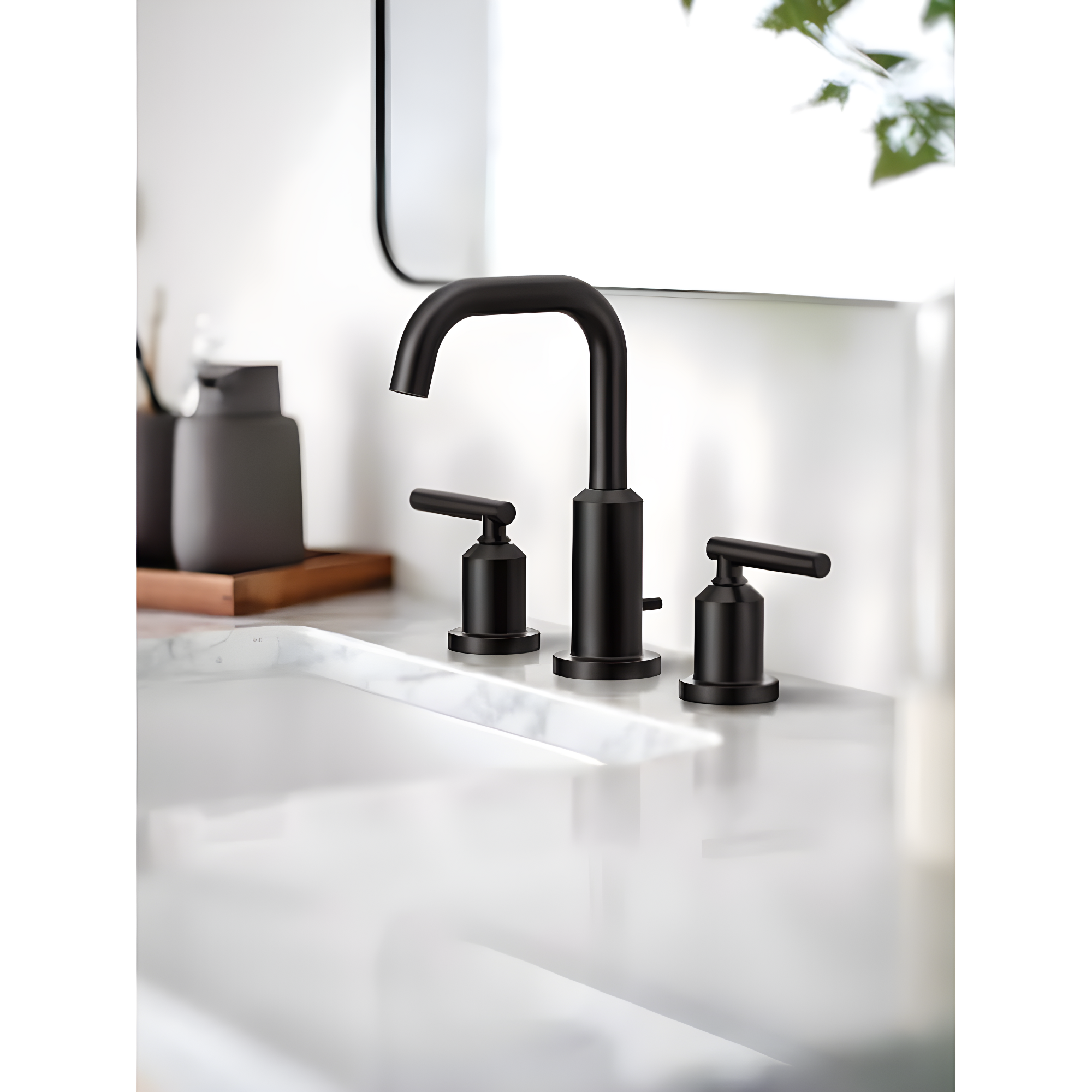 Moen MOEN T6222BL CIA MATTE BLACK TWO-HANDLE HIGH ARC BATHROOM FAUCET T6222BL-1