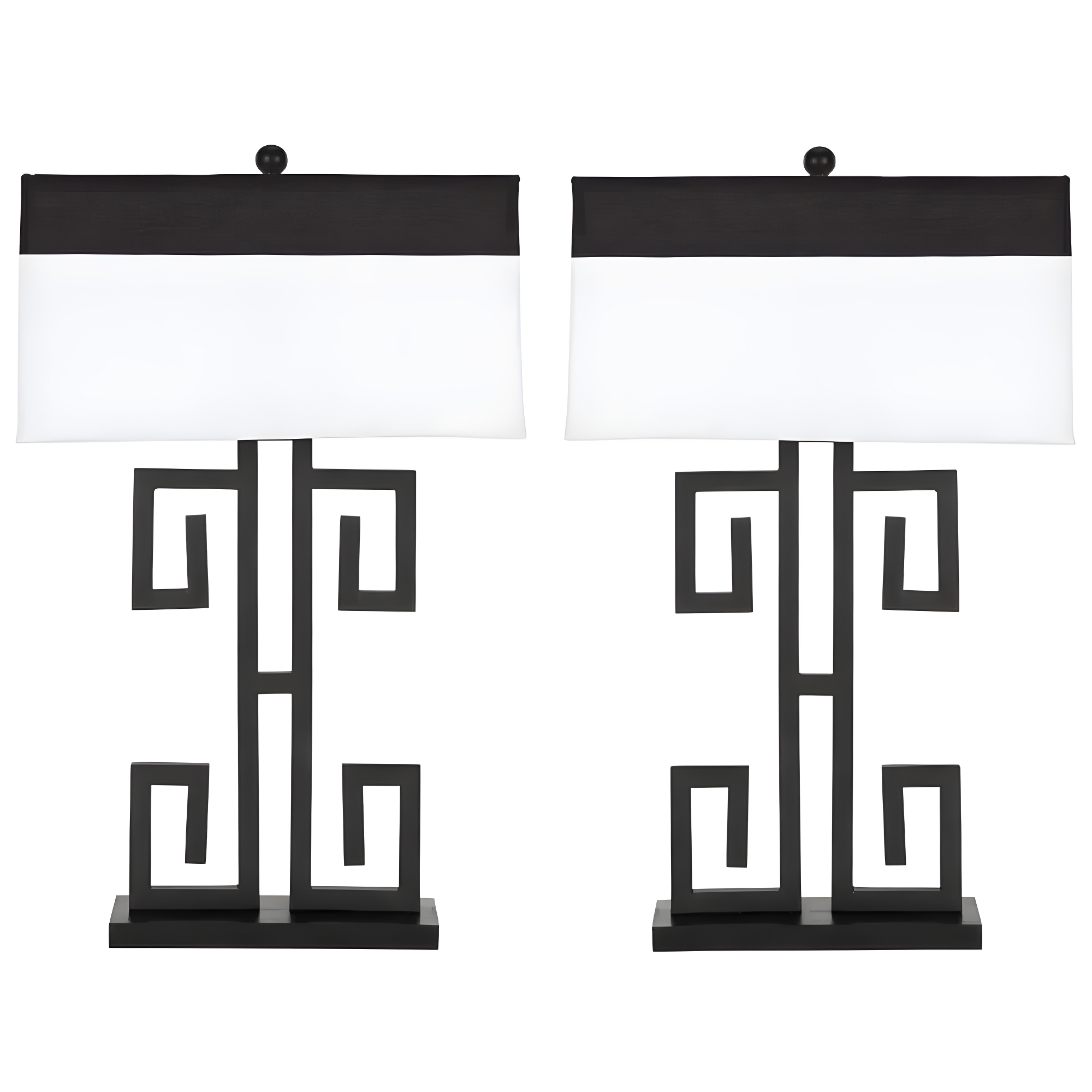 Greek Key Table Lamp (Set of 2) - 28 Inch Height - LIT4071 - Black - Safavieh