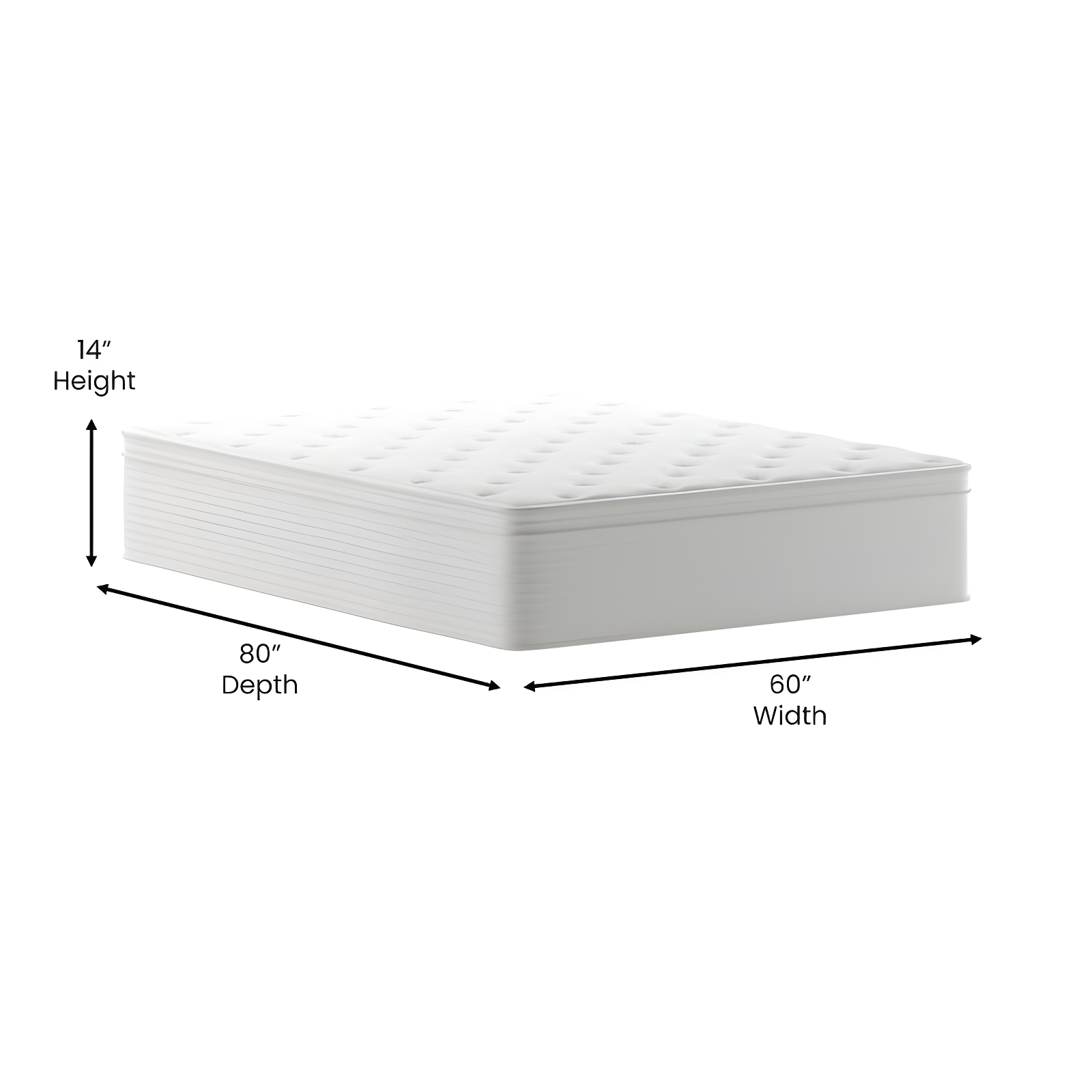 Merrick Lane Queen Size 14" Premium Comfort Euro Top Hybrid Pocket Spring and Memory Foam Mattress in a Box with Reinforced Edge Support