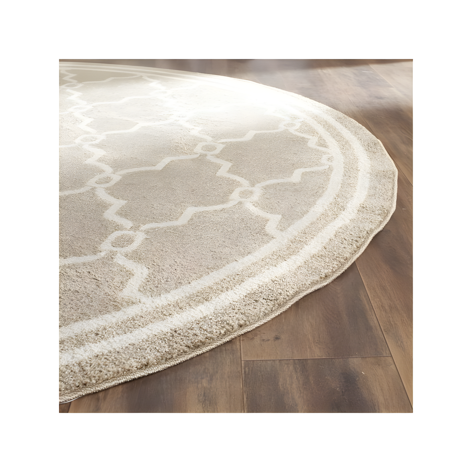 Amherst AMT414 Power Loomed Indoor Area Rug - Wheat/Beige - 7' Round - Safavieh
