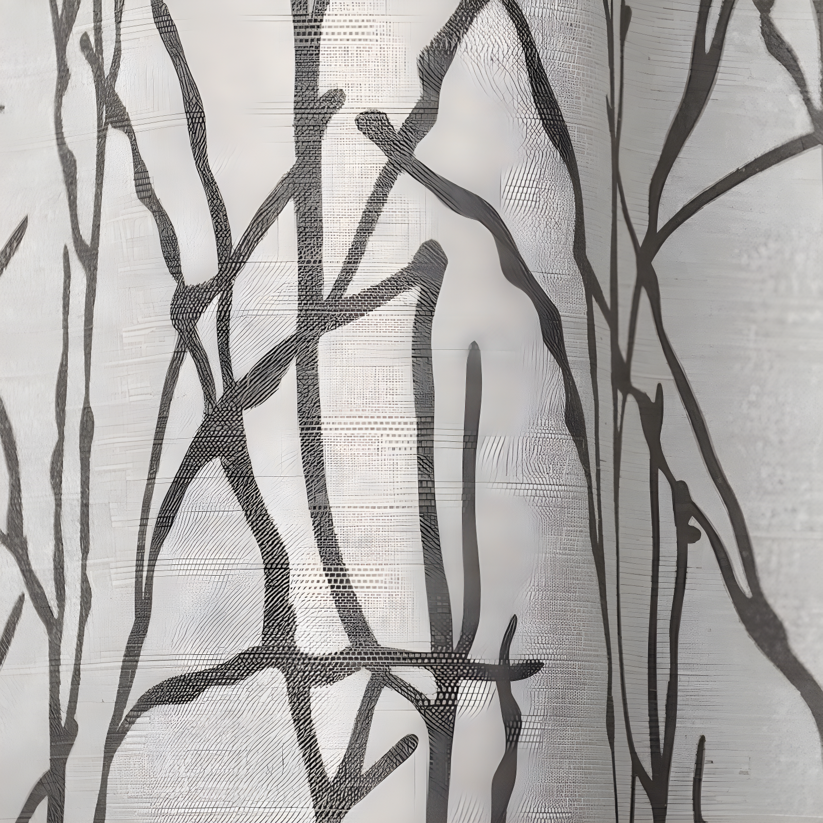 Set of 2 96"x54" Branches Linen Blend Grommet Top Window Curtain Panel Dark Gray - Exclusive Home: Light Filtering, Botanical Design