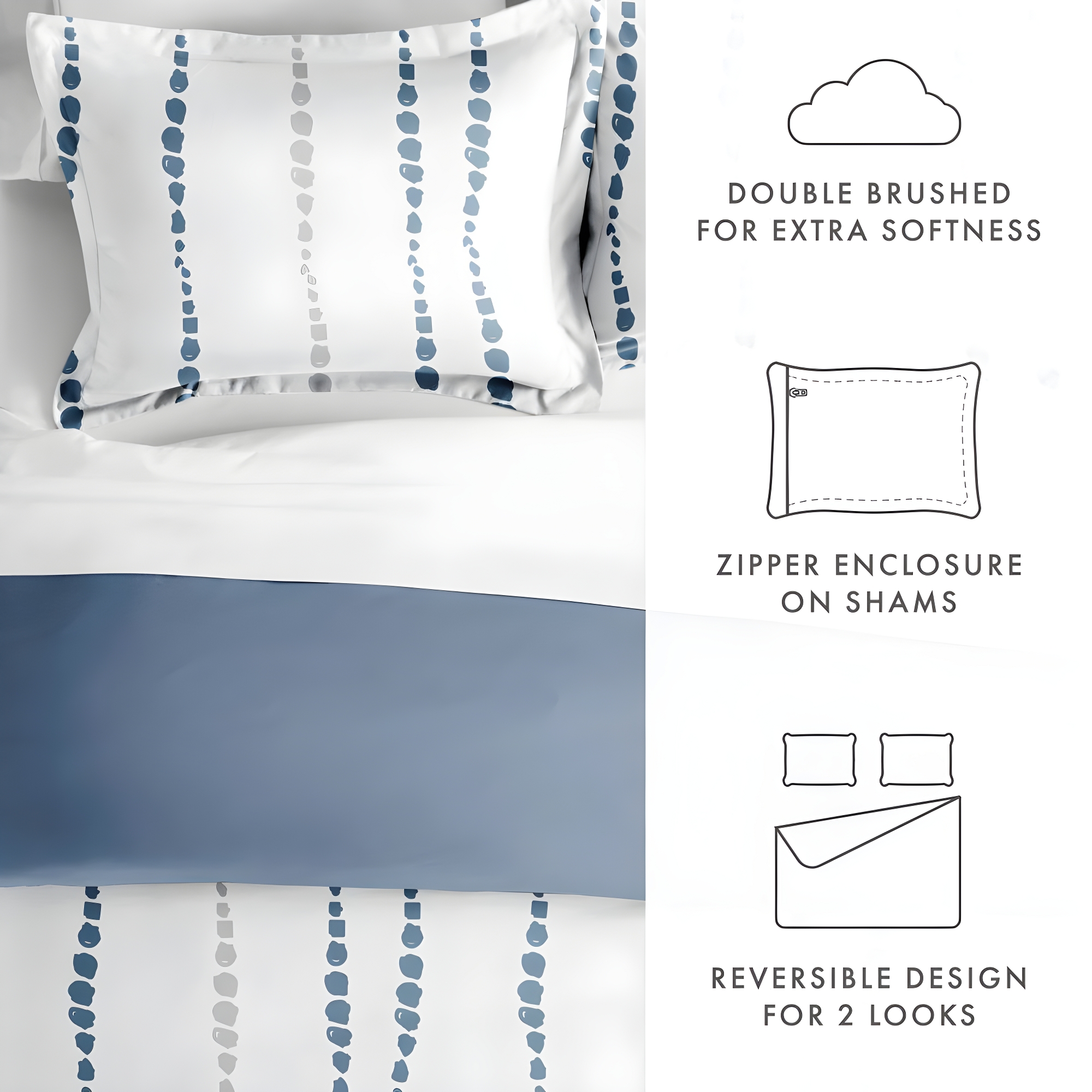 IEnjoy Home Urban Vibe Pattern Reversible Duvet Cover Set