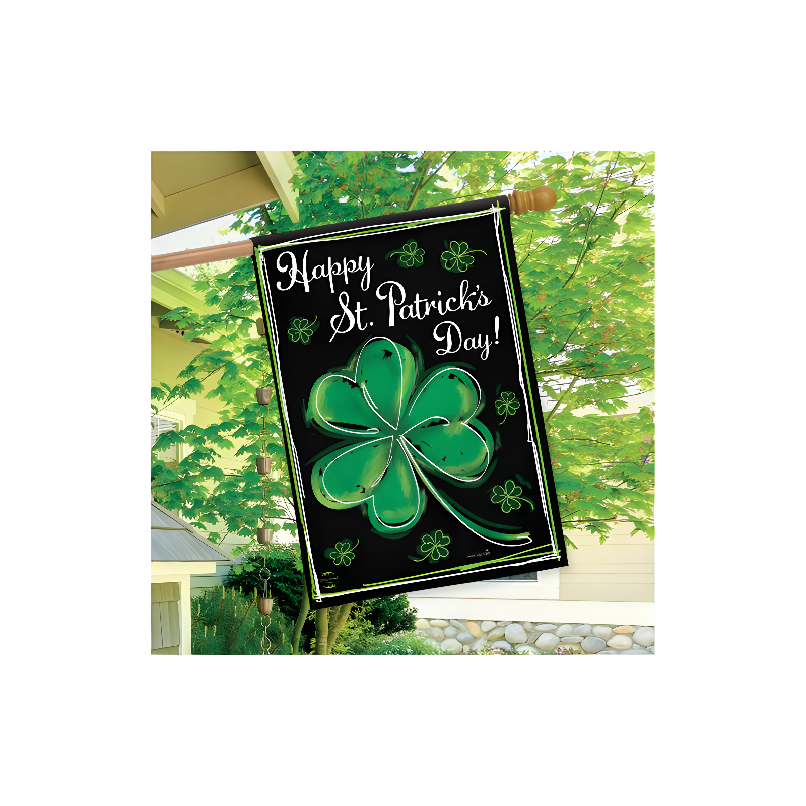 Briarwood Lane Shamrock St. Patrick's Day House Flag Clovers 28"