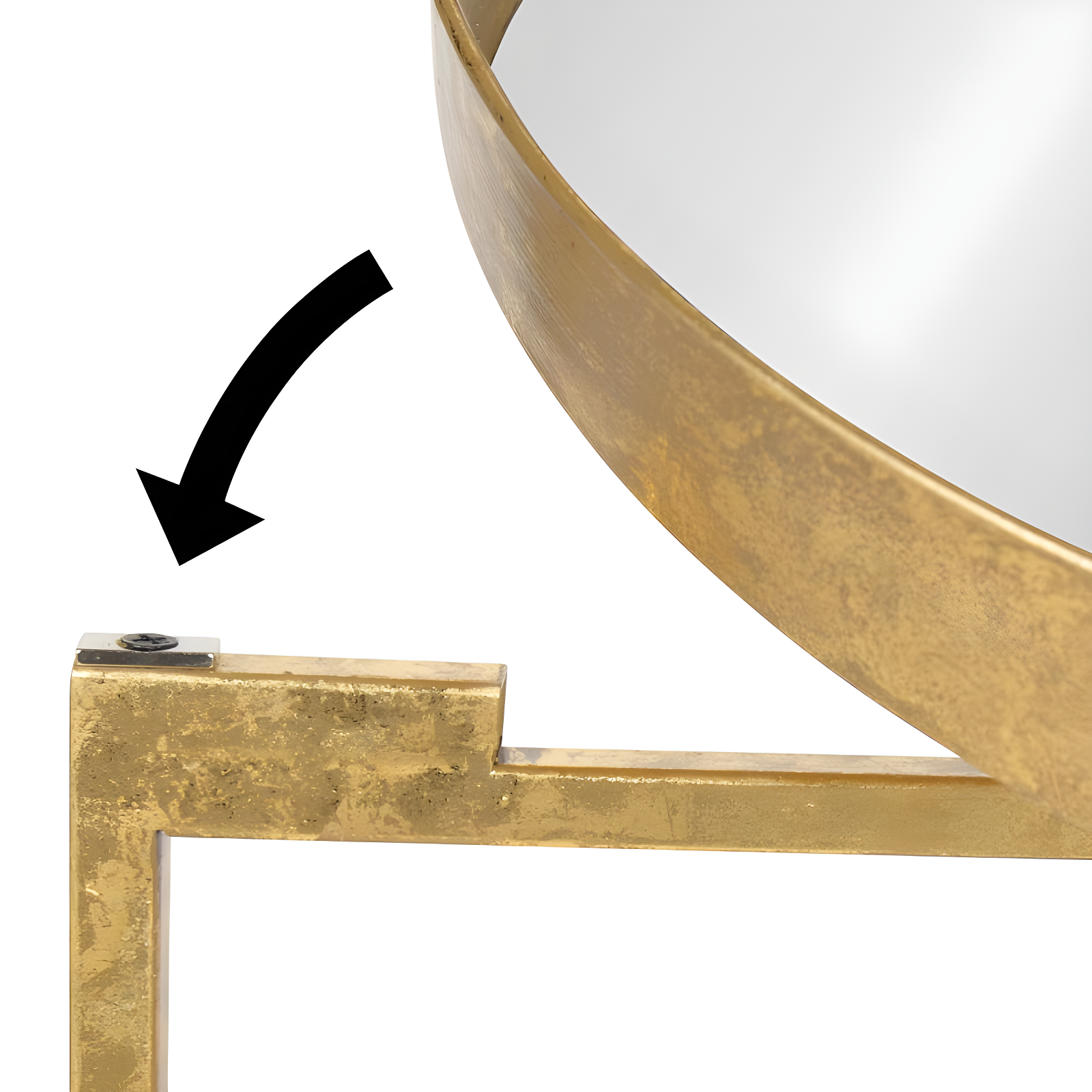 Kate and Laurel Celia Round Metal Side Table, 18.25x18.25x22, Gold and Mirror