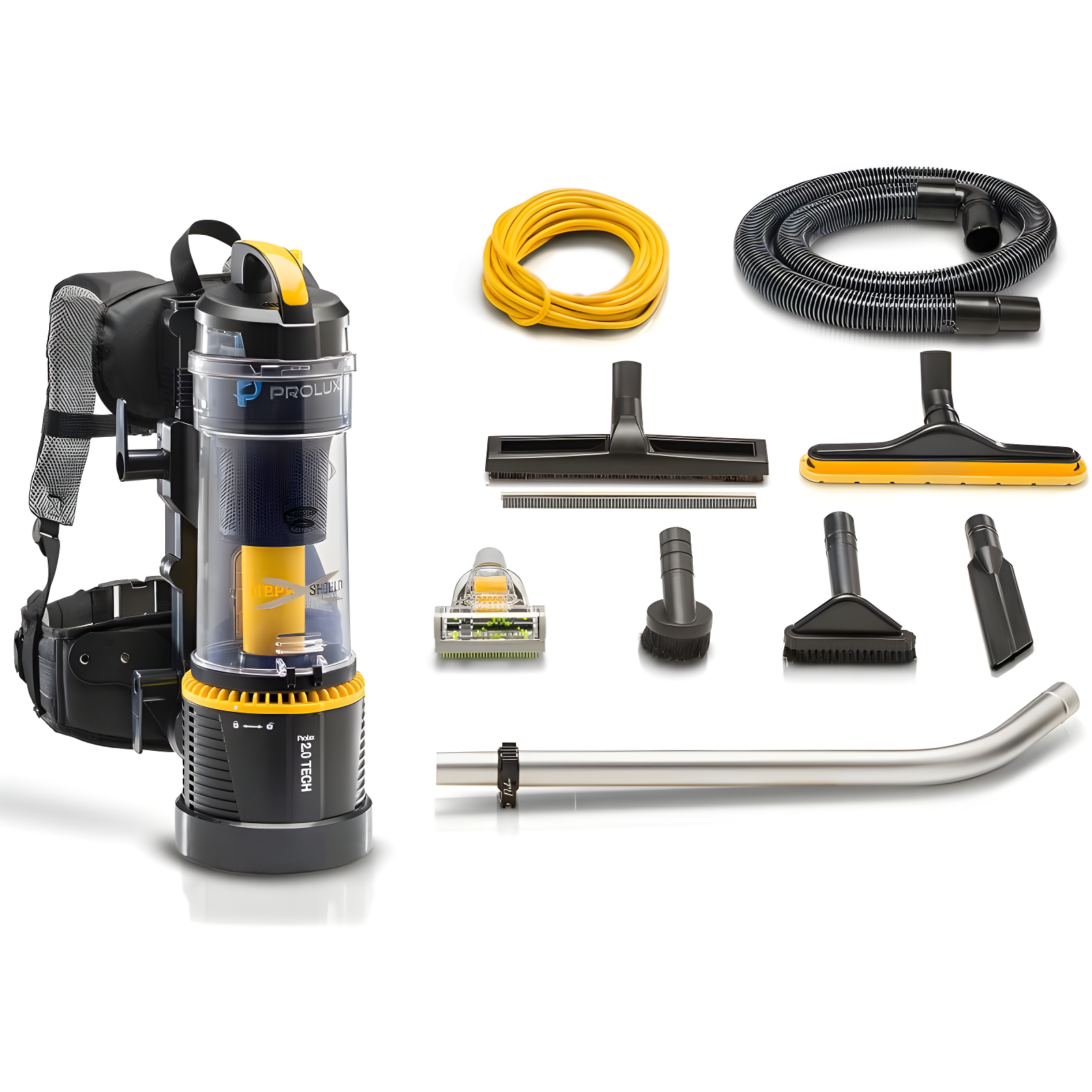 Prolux 2.0 Commercial Bagless Backpack Vacuum with Deluxe 1 1/2 inch Tool Kit - 2.0 Commercial
