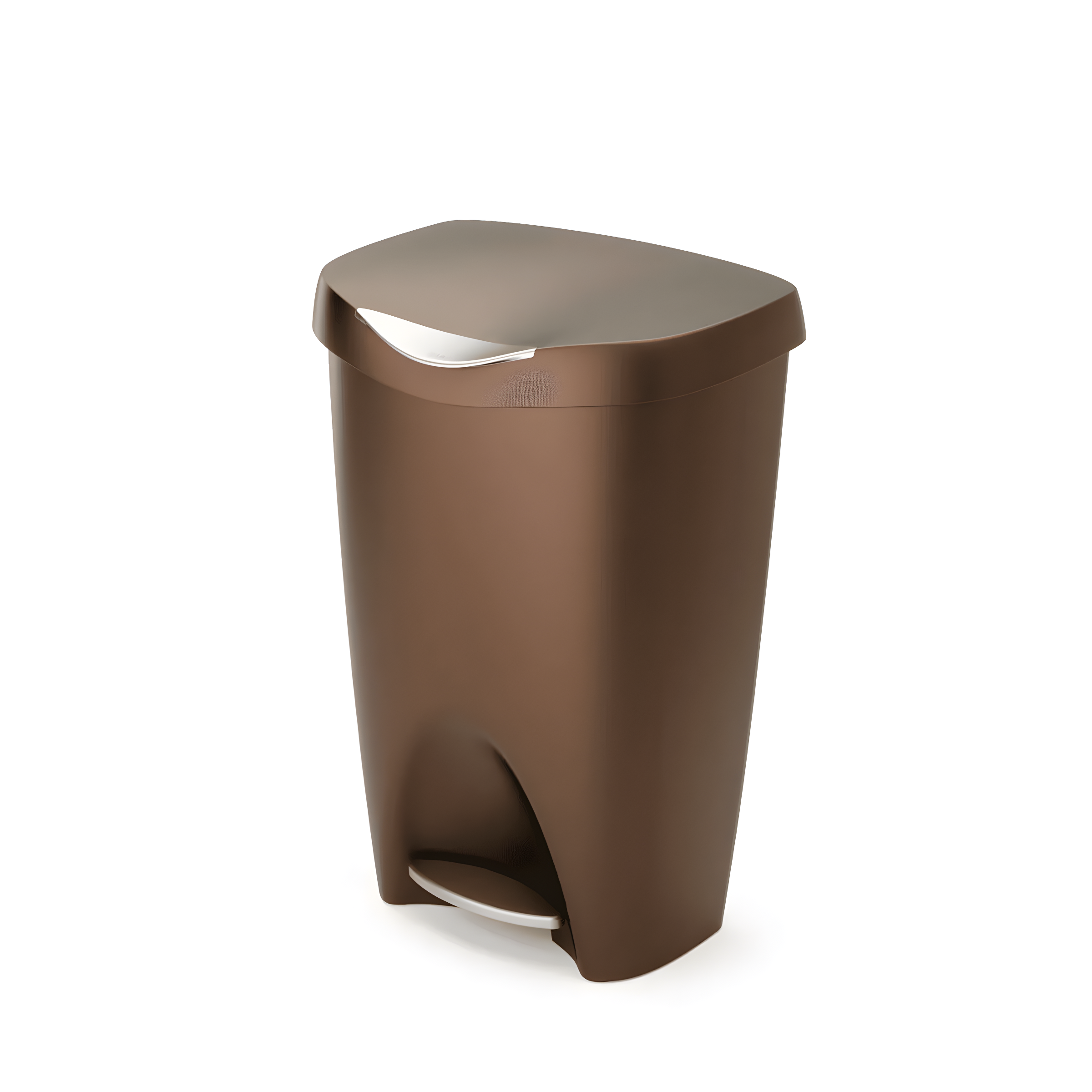 Umbra 13gal Brim Step Trash Can Bronze: Polypropylene, Indoor, Kitchen, 50 Quart, Brown, 25.5" Depth, 16.4" Width