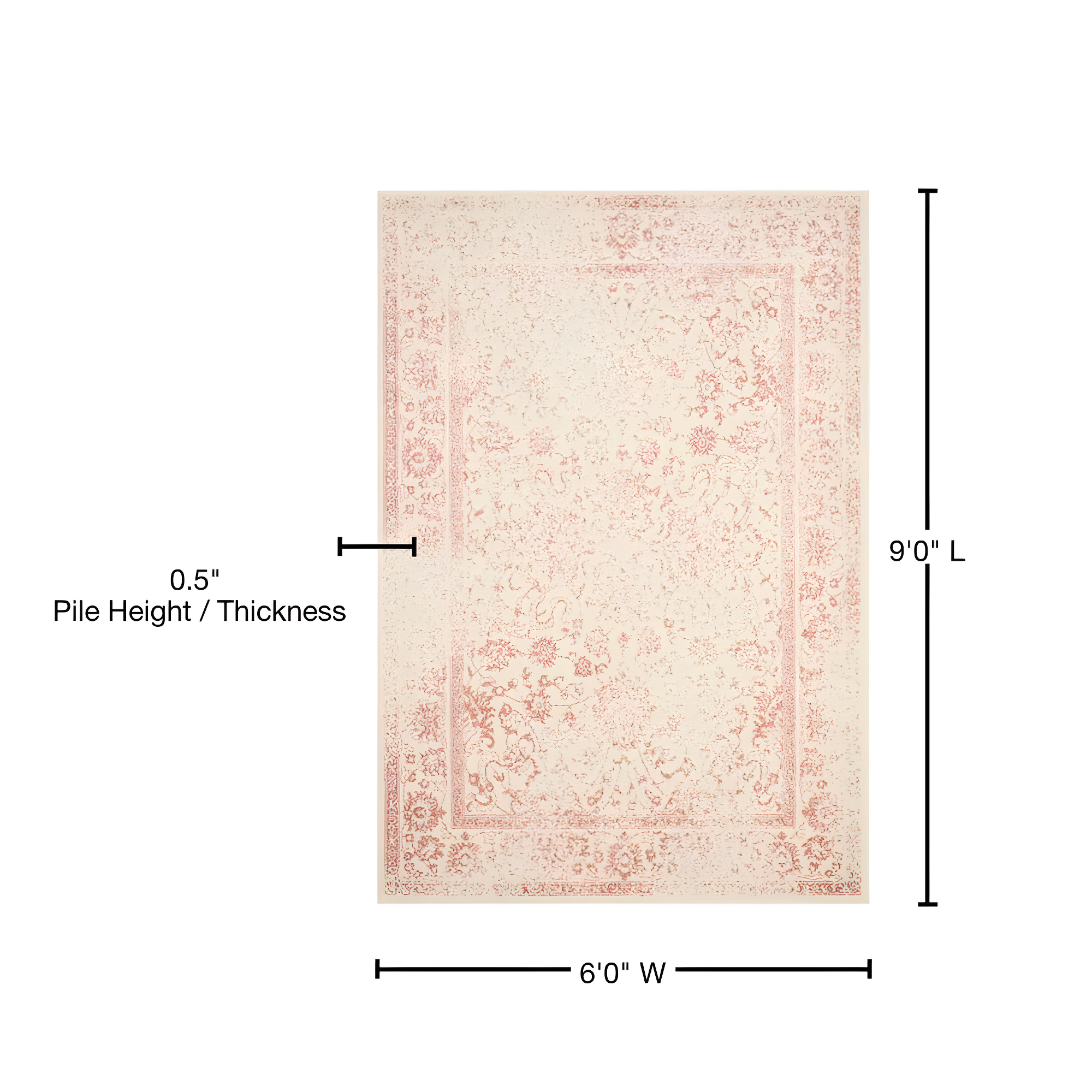Adirondack ADR109 Machine Made Indoor Area Rug - Ivory/Rose - 6'x9' - Safavieh