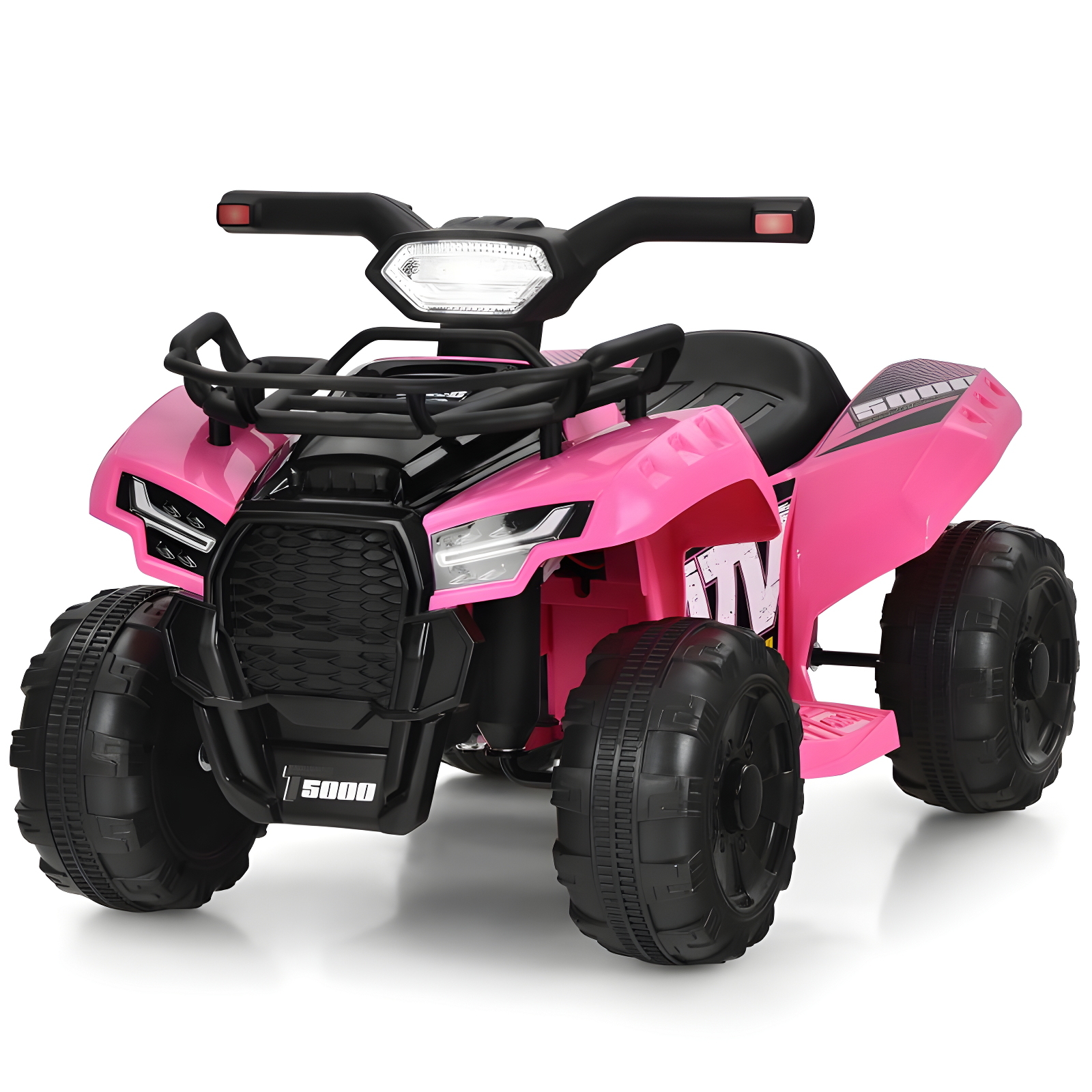 Costway 6V Kids ATV Quad Electric Ride On Car Toy Toddler with LED Light MP3 Pink