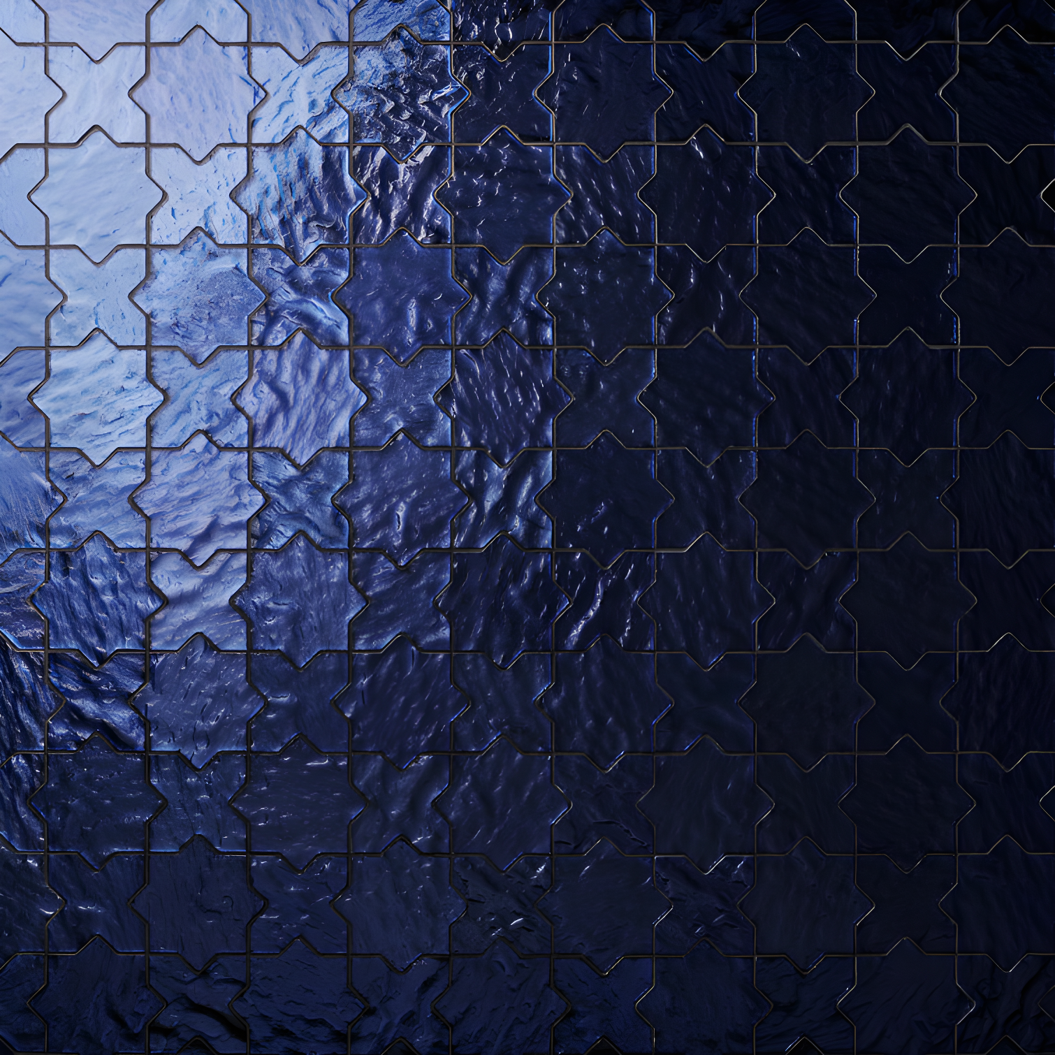 Karma 8.34 In. X 8.34 In. Star Cross Polished Glass Mosaic Wall Tile (0.48 Sq. Ft. / Each)