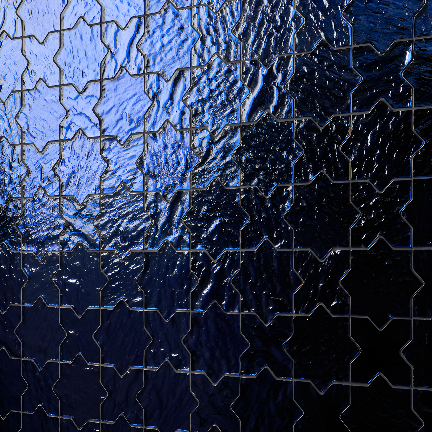 Karma 8.34 In. X 8.34 In. Star Cross Polished Glass Mosaic Wall Tile (0.48 Sq. Ft. / Each)