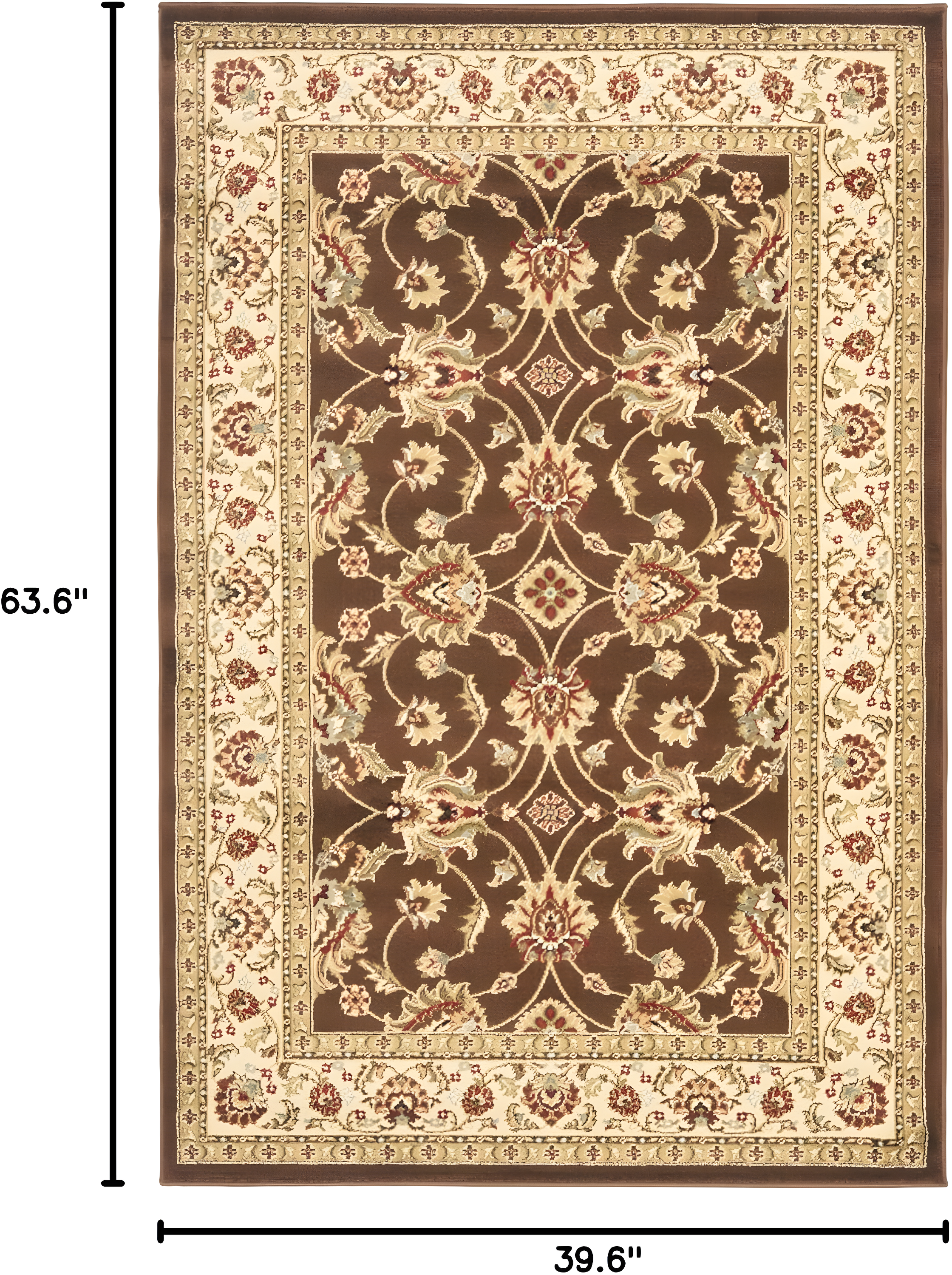 Lyndhurst LNH553 Power Loomed Accent Rug - Brown/Ivory - 3'3"x5'3" - Safavieh.