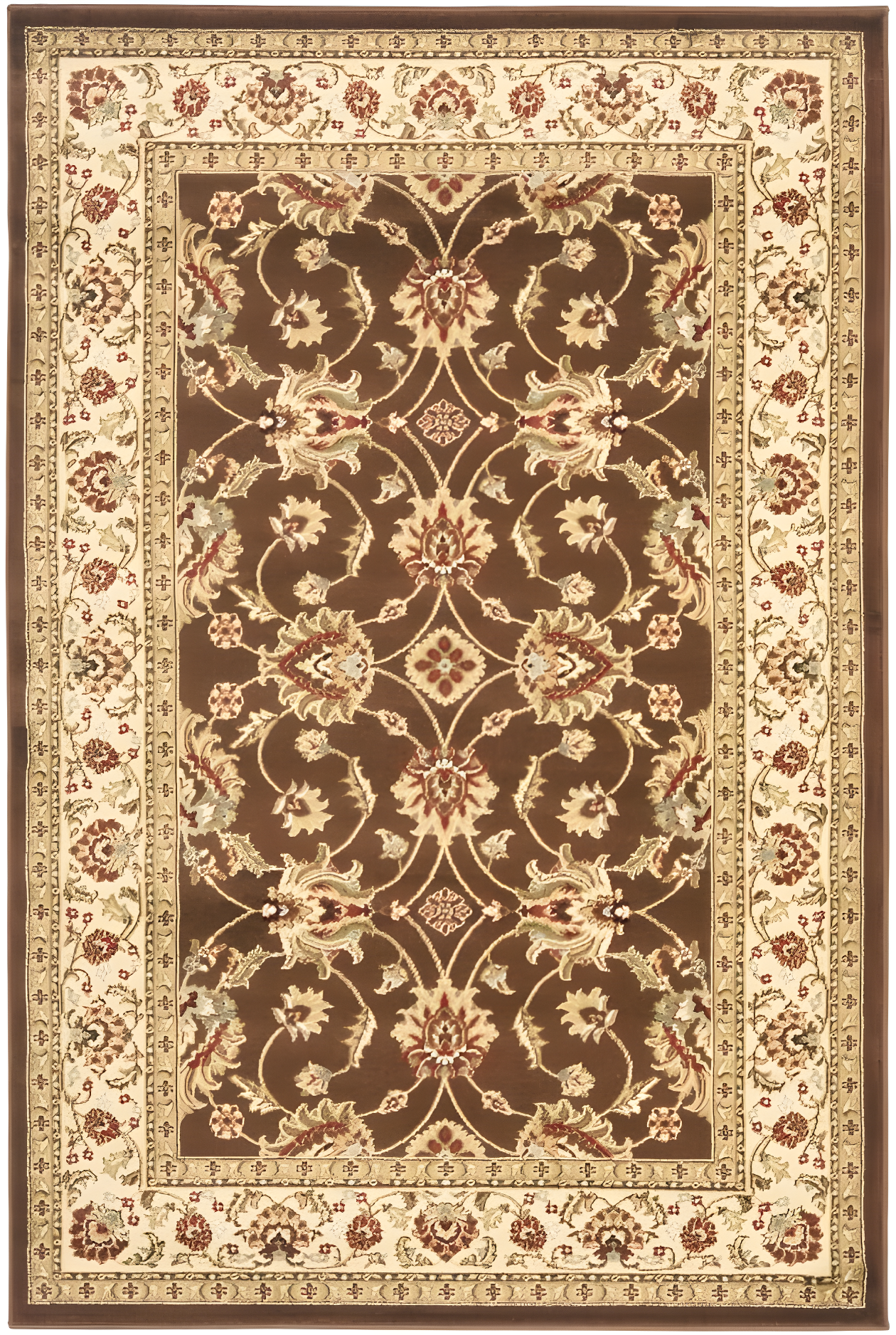 Lyndhurst LNH553 Power Loomed Accent Rug - Brown/Ivory - 3'3"x5'3" - Safavieh.