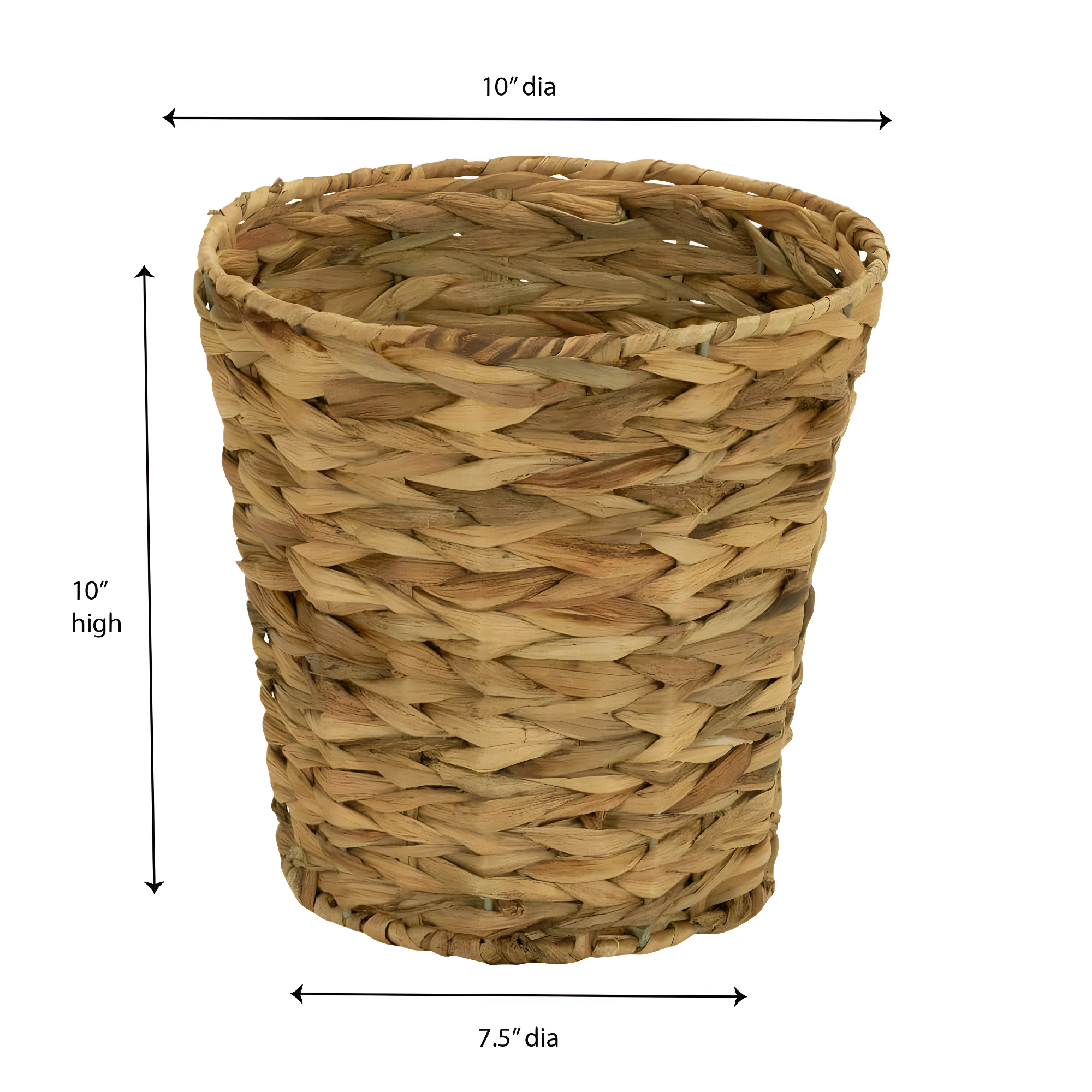 Wicker Waste Basket, Woven Leaf Basket with Wire Frame
