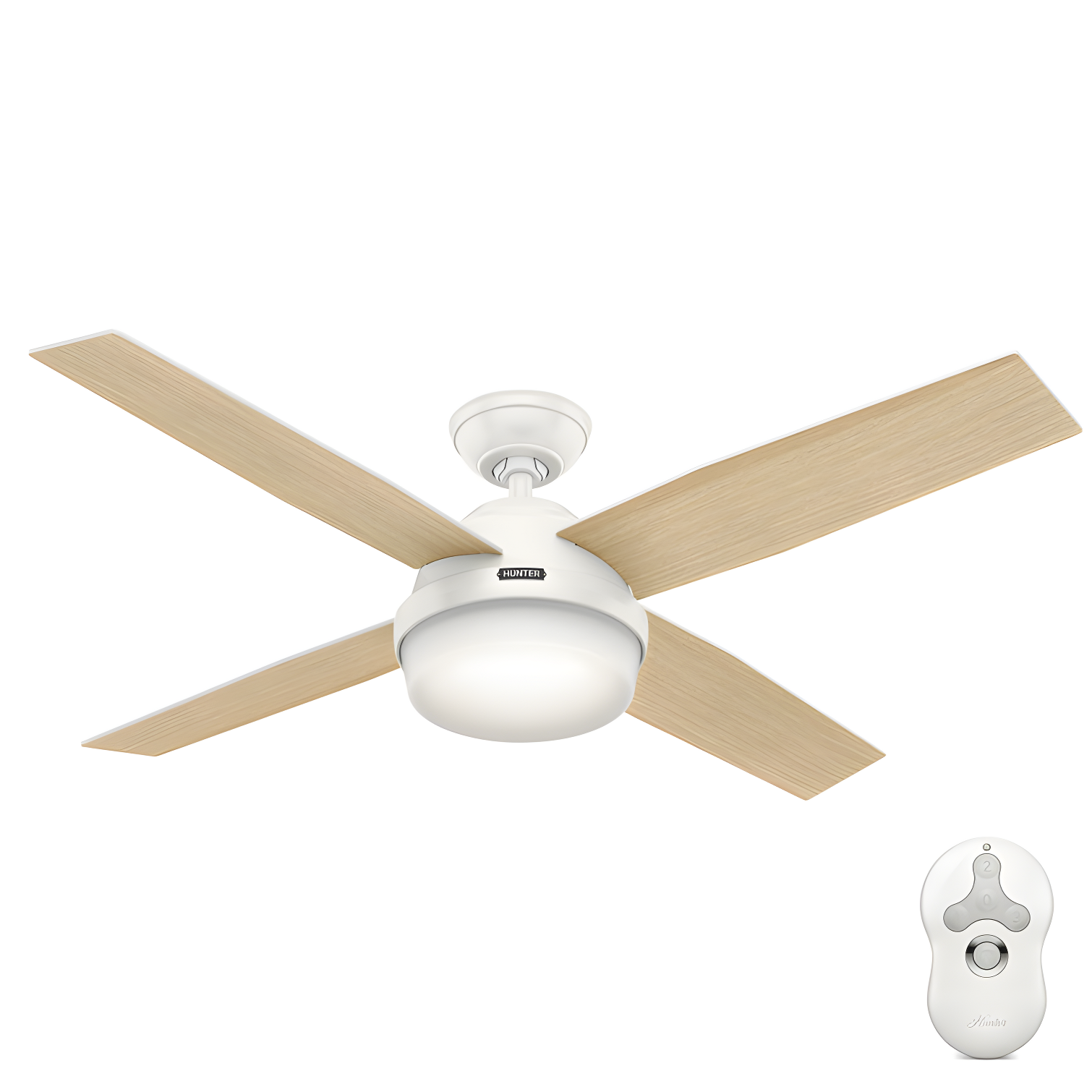 Dempsey 52" 4 - Blade Contemporary Indoor Ceiling Fan with Lights and Remote