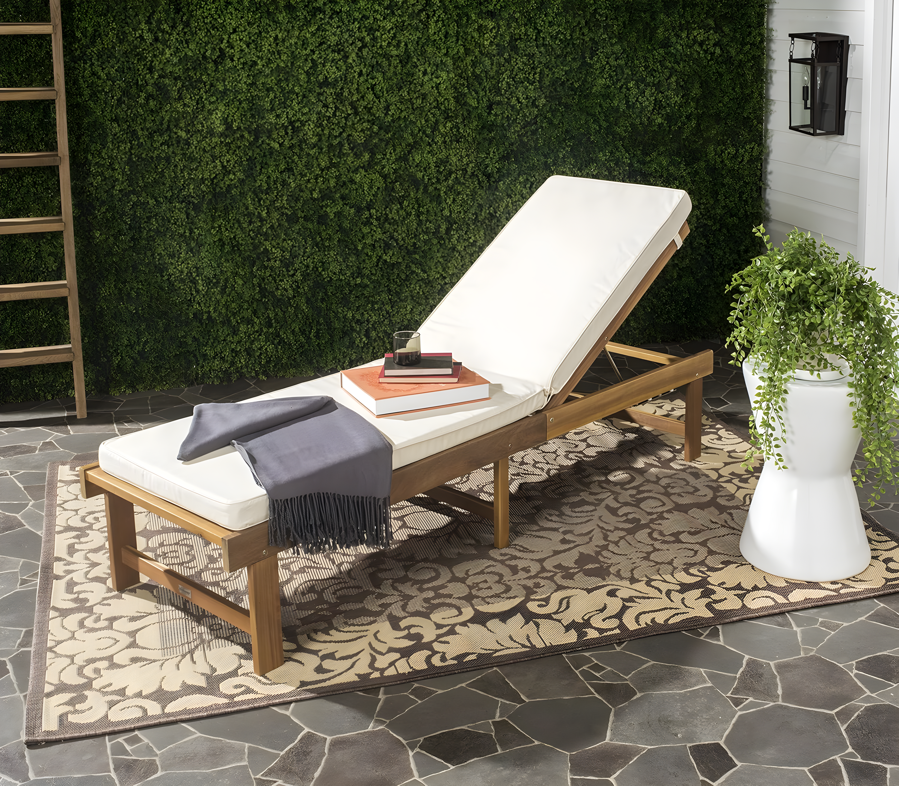 Inglewood Lounge Chair - Outdoor - PAT6723 - Natural/Beige -Safavieh