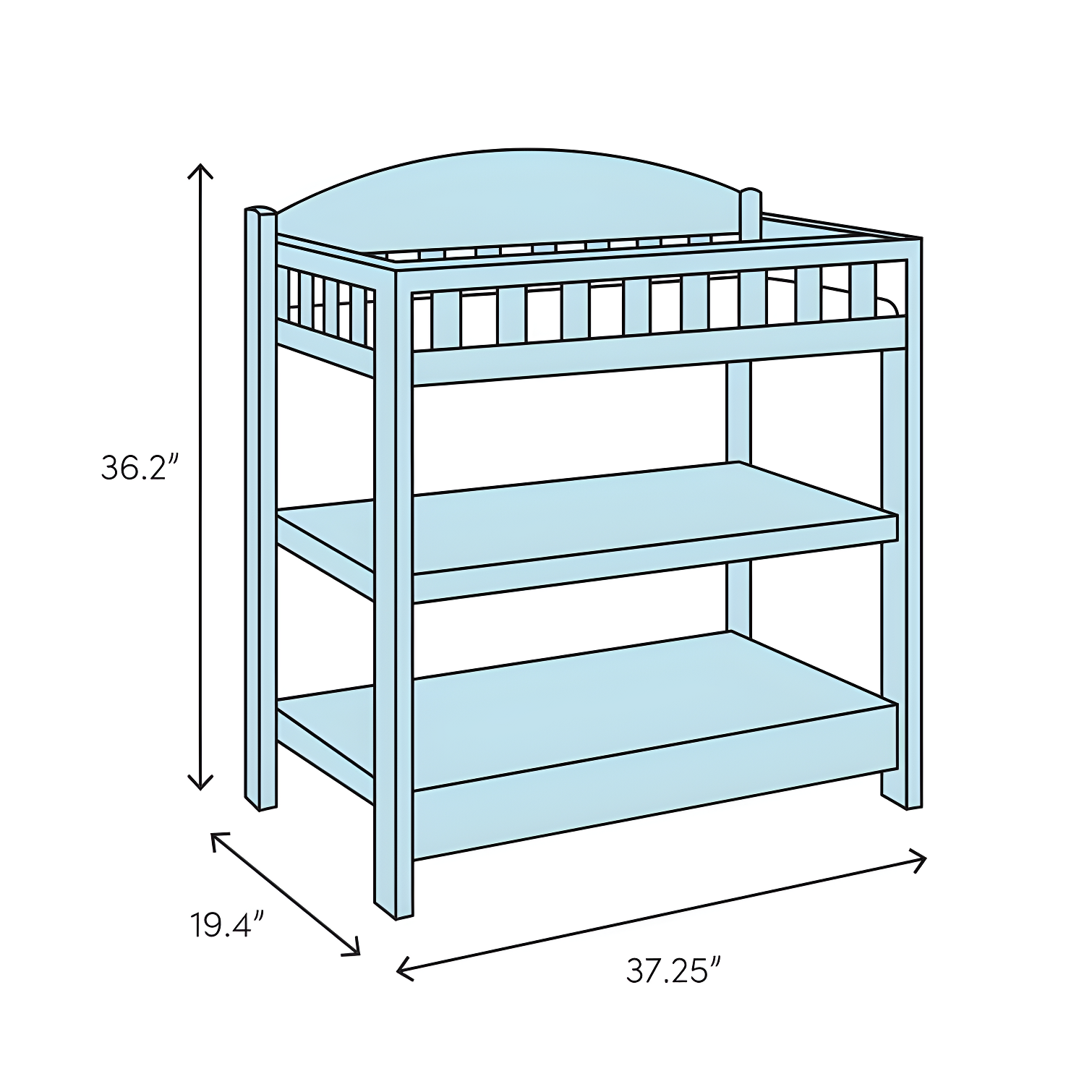 Camden Child Craft Arch Top Changing Table with Pad